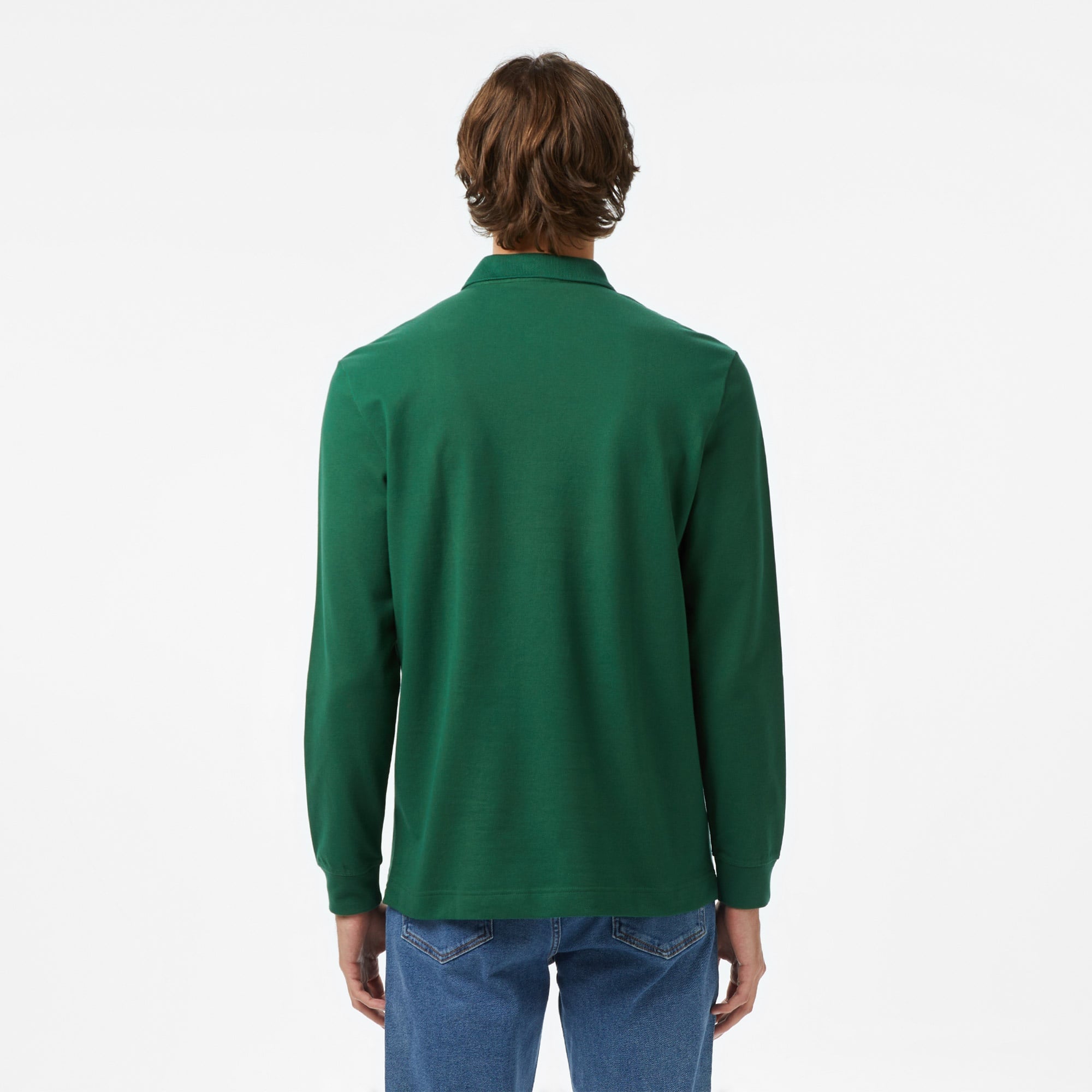 Erkek Regular Fit Uzun Kollu Yeşil Paris Polo