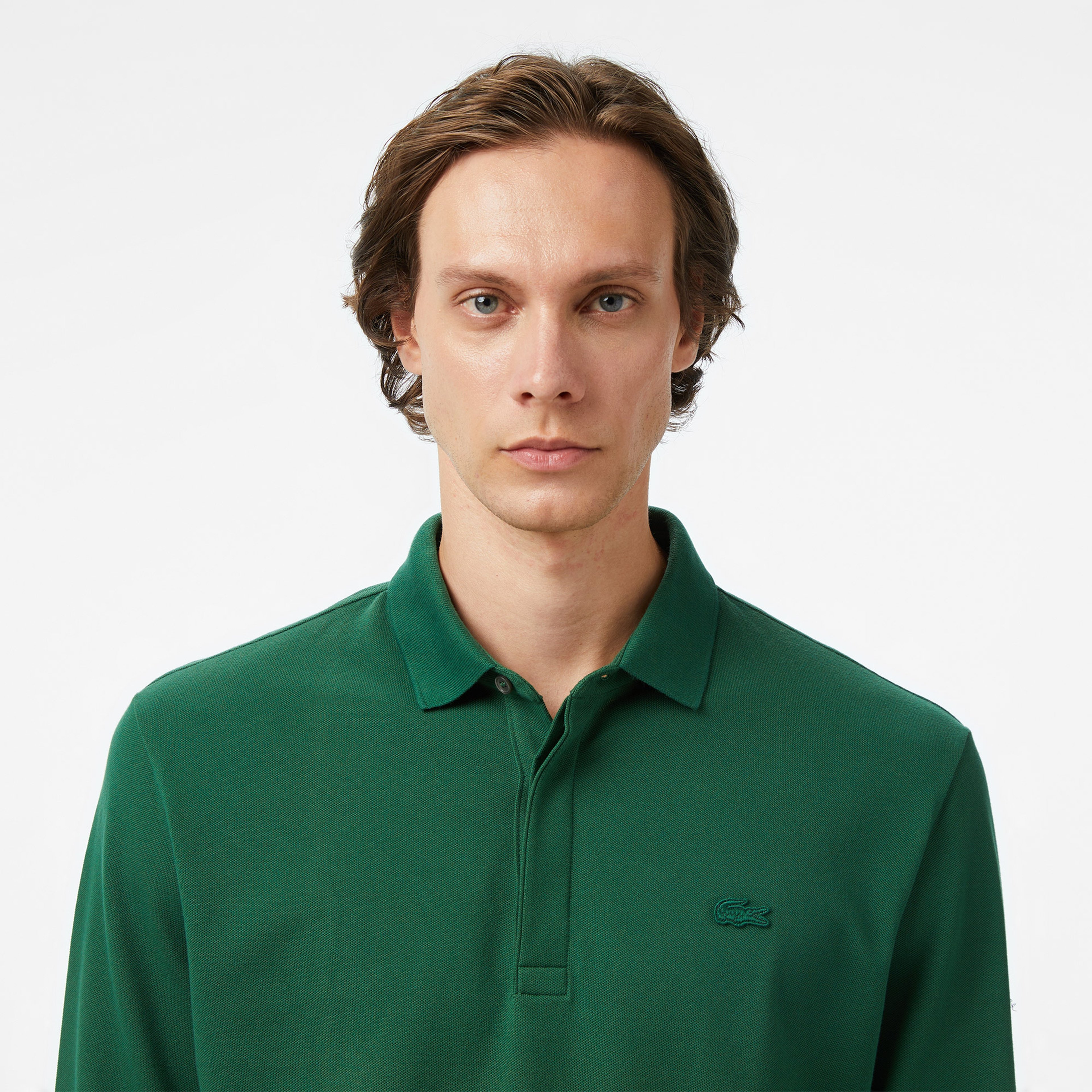 Erkek Regular Fit Uzun Kollu Yeşil Paris Polo