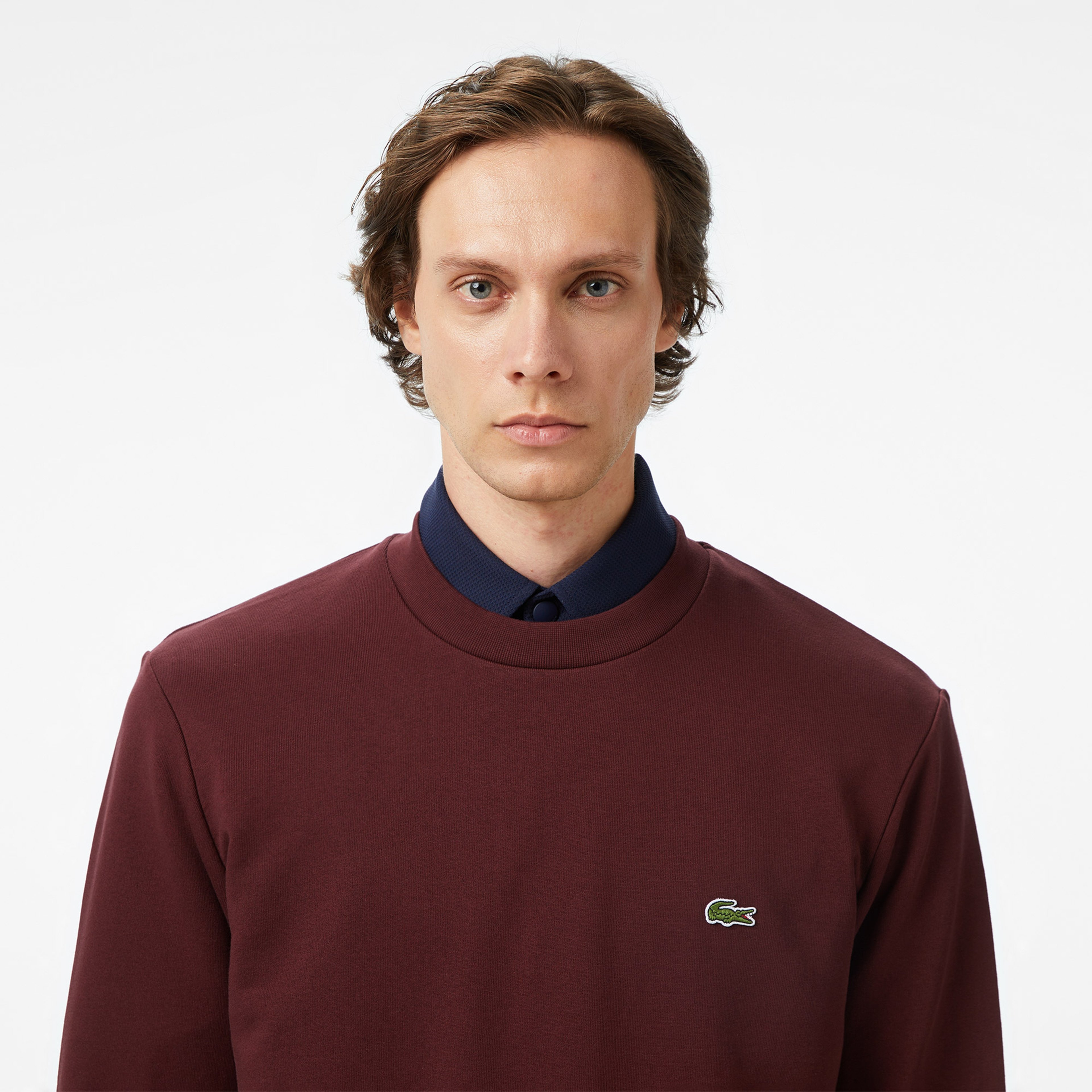 Erkek Classic Fit Bisiklet Yaka Bordo Sweatshirt