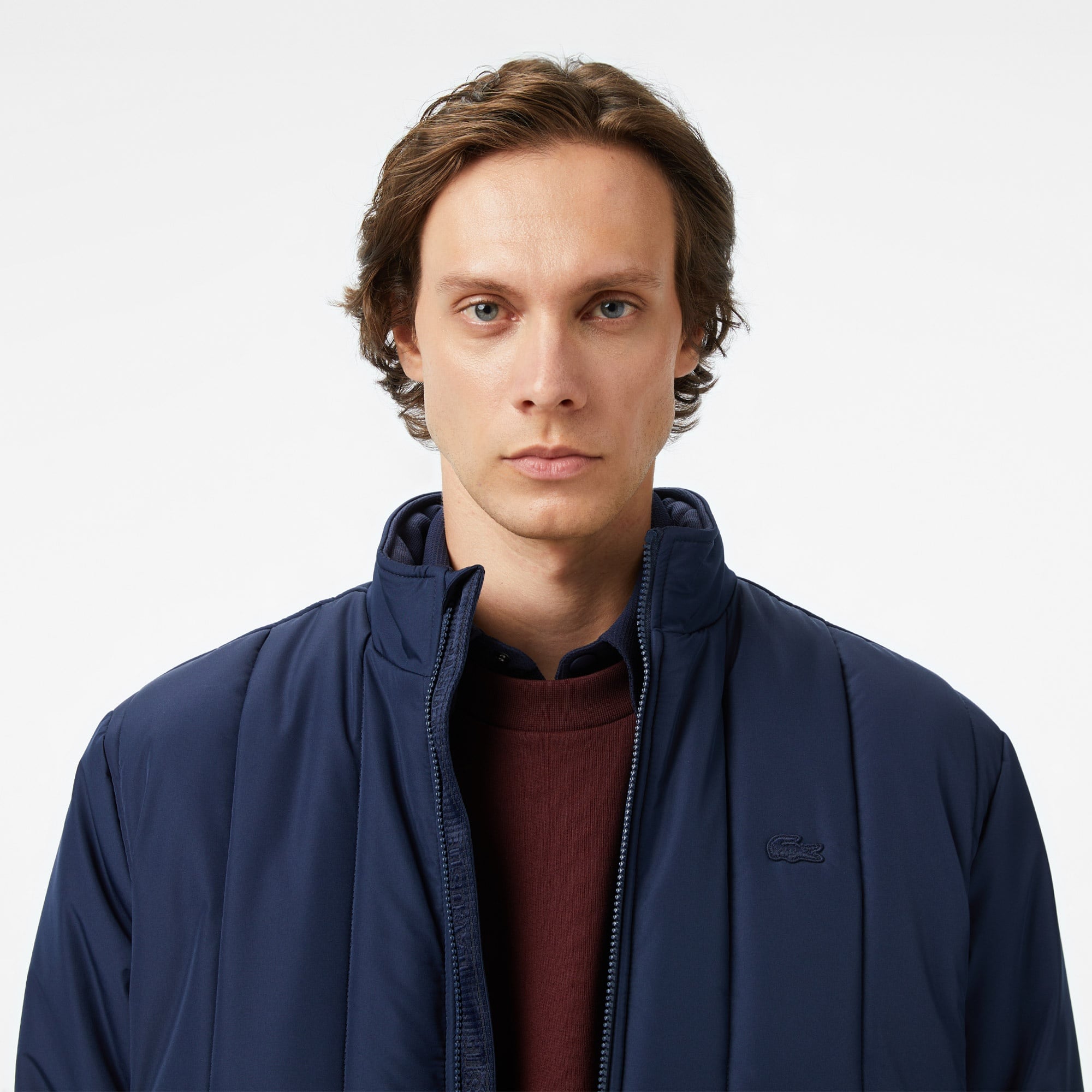 Erkek Dik Yaka Lacivert Mont