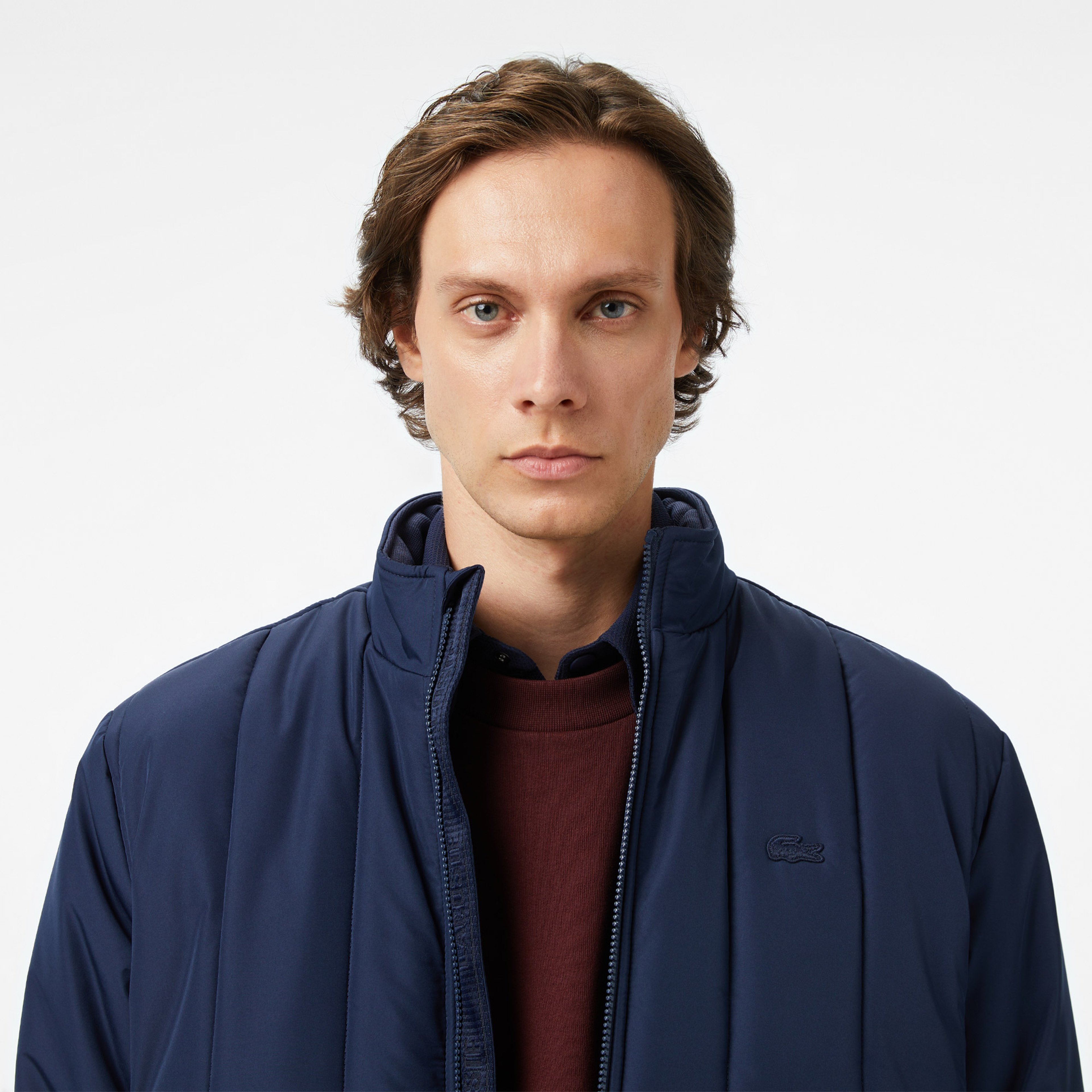 Erkek Dik Yaka Lacivert Mont