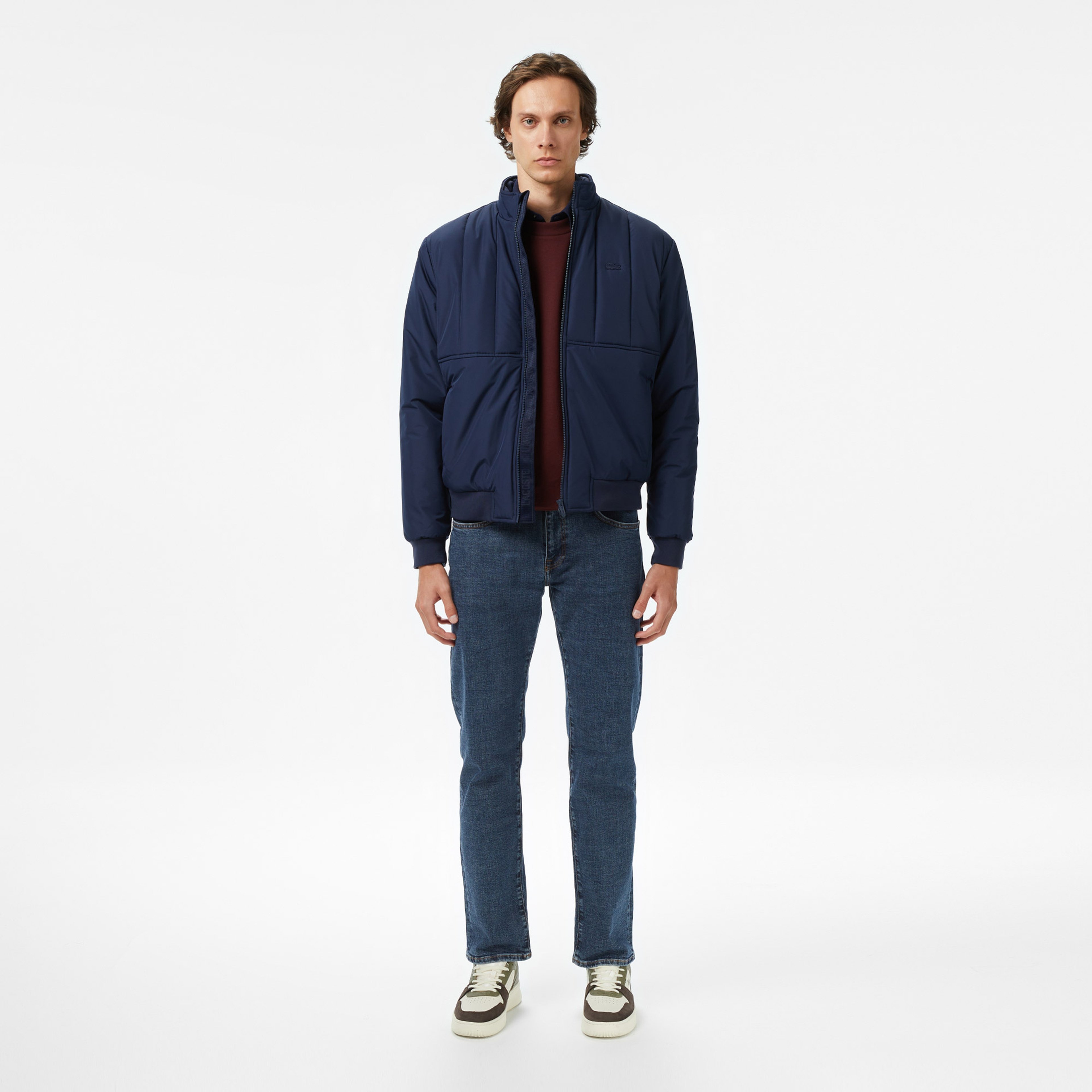 Erkek Dik Yaka Lacivert Mont