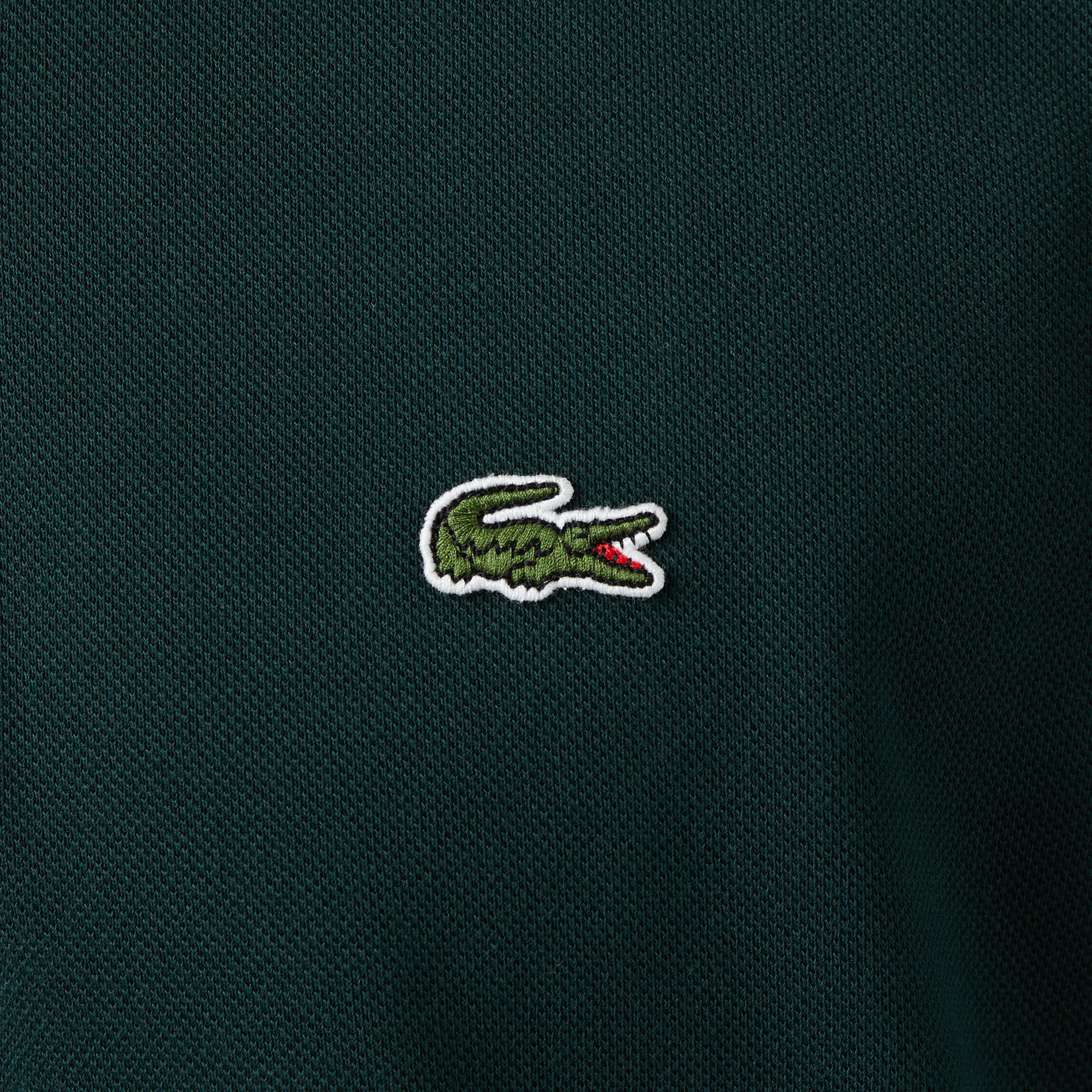 L.12.12 Erkek Classic Fit Uzun Kollu Koyu Yeşil Polo