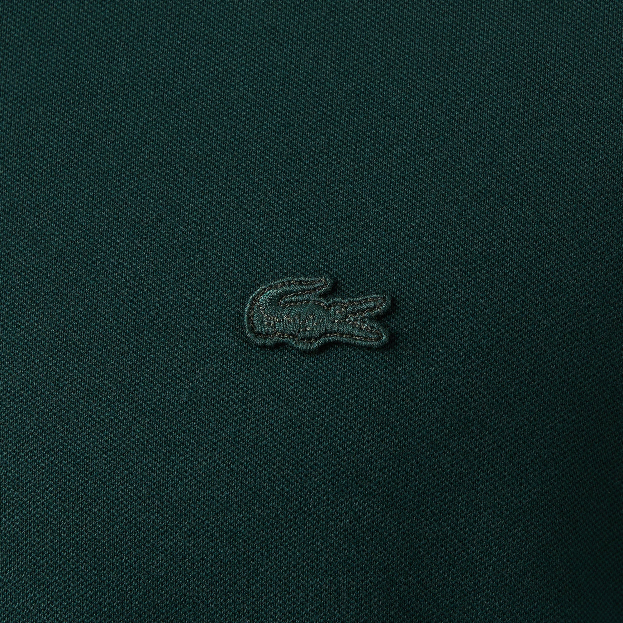 Erkek Regular Fit Uzun Kollu Koyu Yeşil Paris Polo