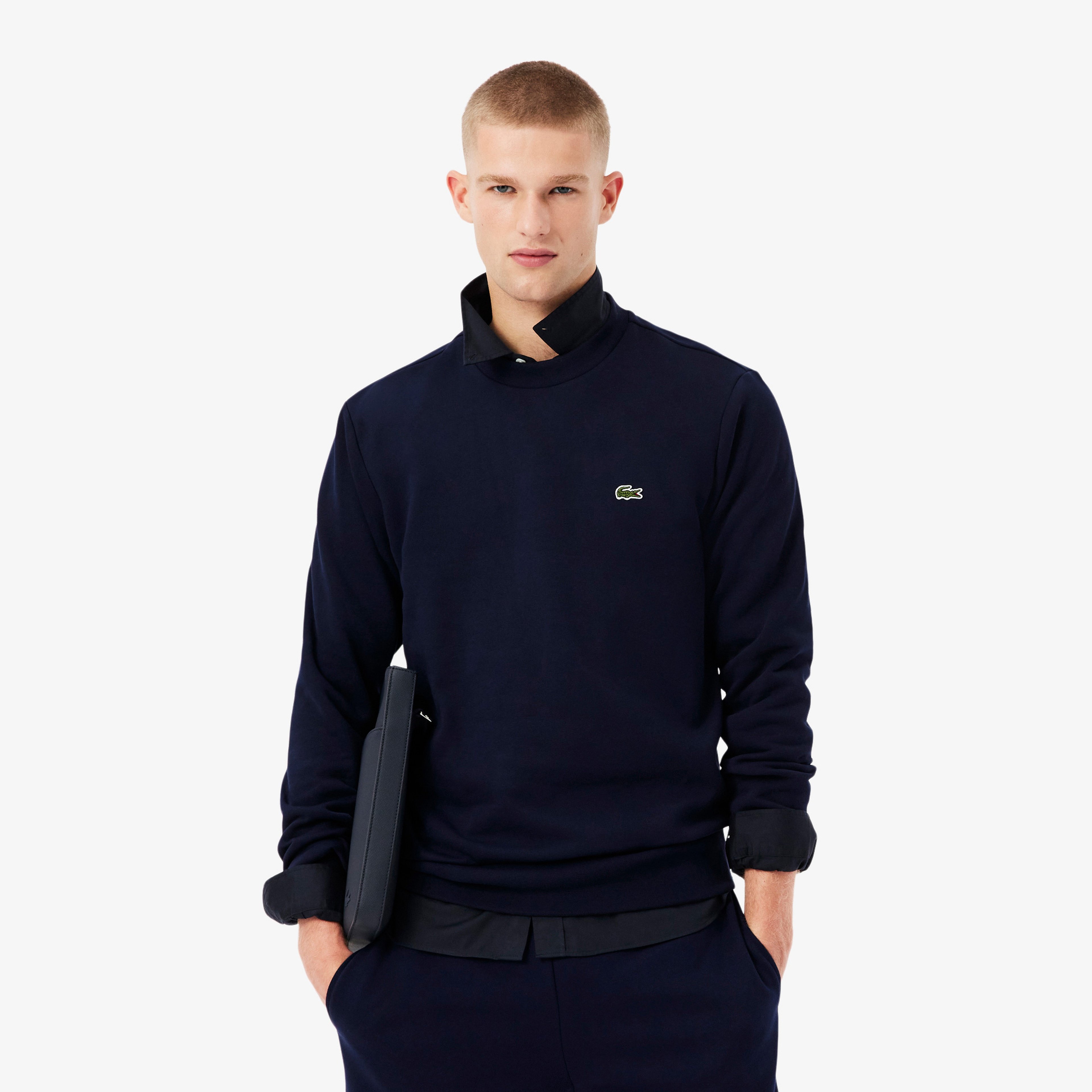 Erkek Classic Fit Bisiklet Yaka Lacivert Sweatshirt