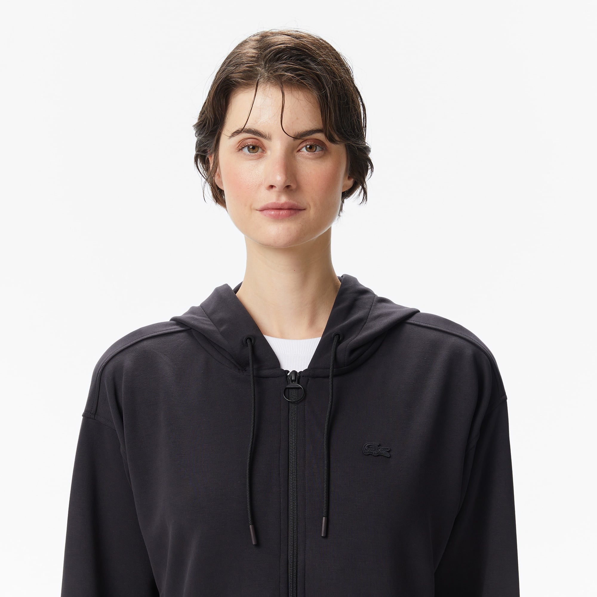 Kadın Relaxed Fit Kapüşonlu Siyah Sweatshirt