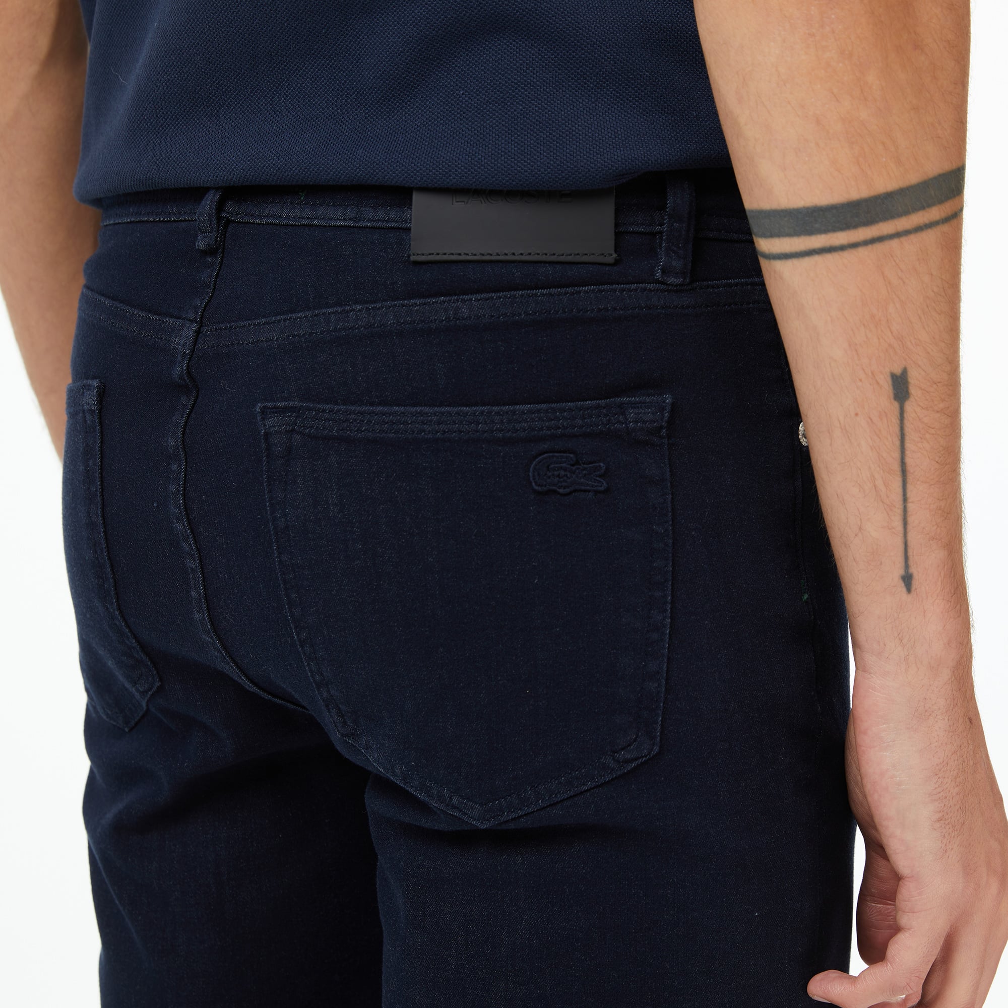 Lacoste Erkek Slim Fit Koyu Mavi Jean Pantolon görsel 8