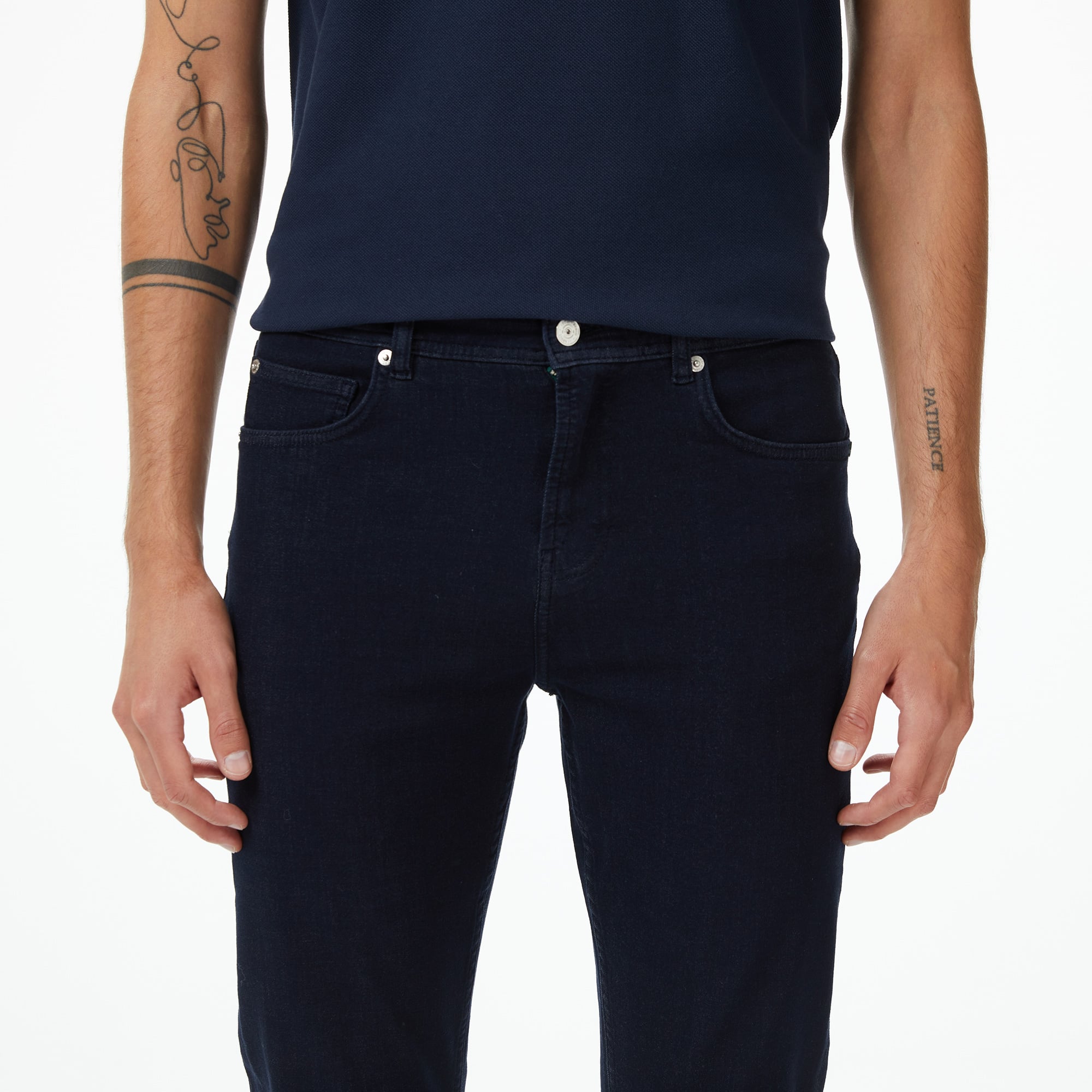 Lacoste Erkek Slim Fit Koyu Mavi Jean Pantolon görsel 7