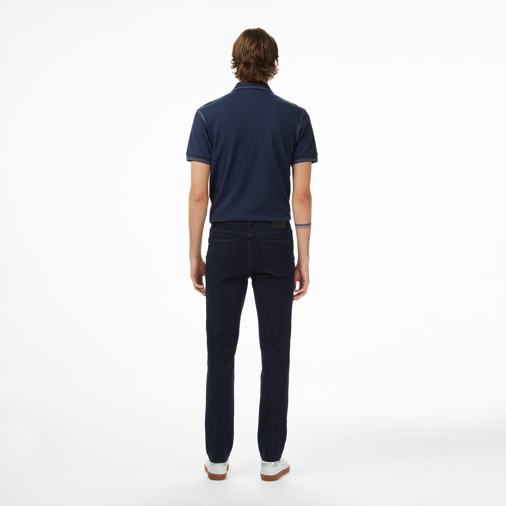 Lacoste Erkek Slim Fit Koyu Mavi Jean Pantolon görsel 6