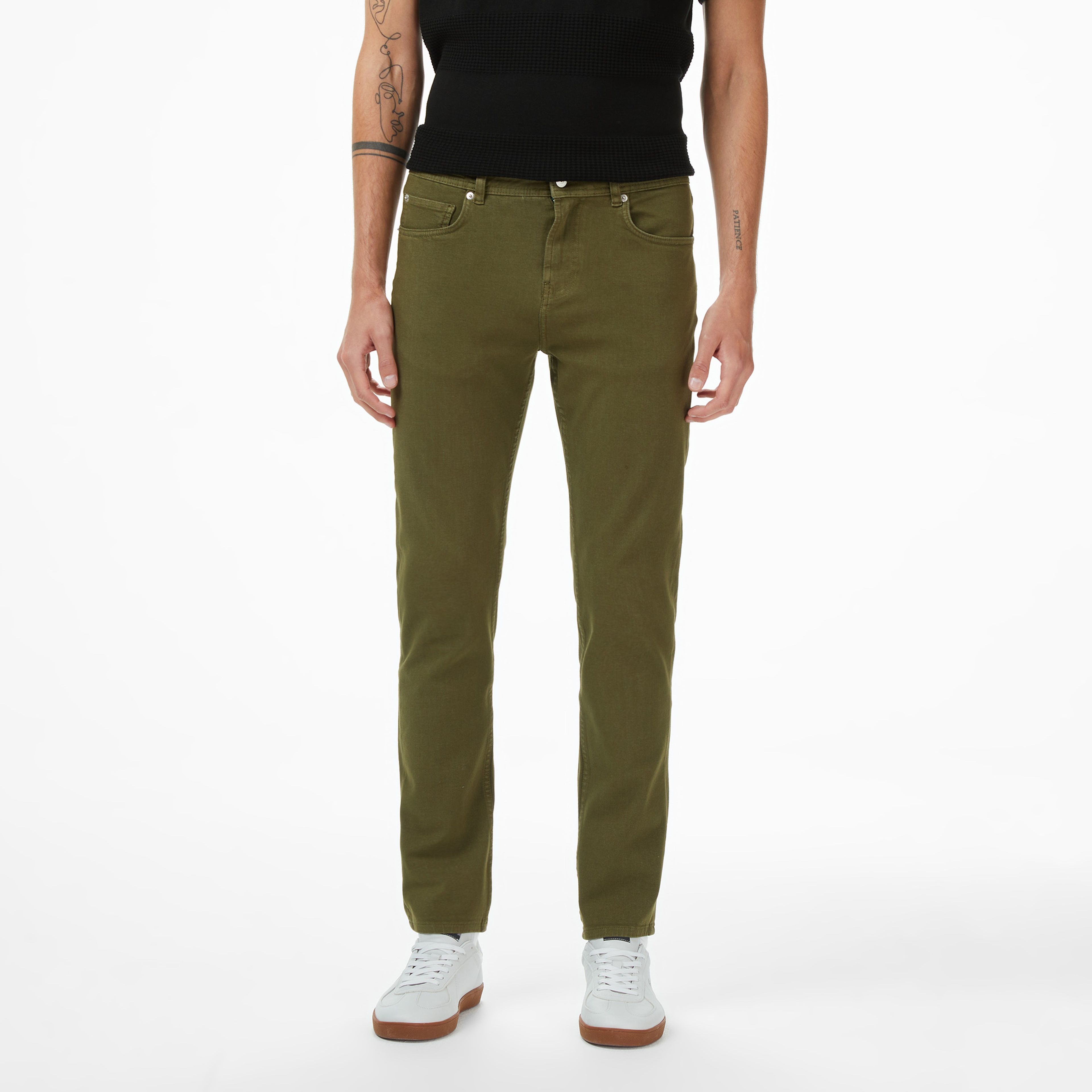 Erkek Slim Fit Haki Jean Pantolon