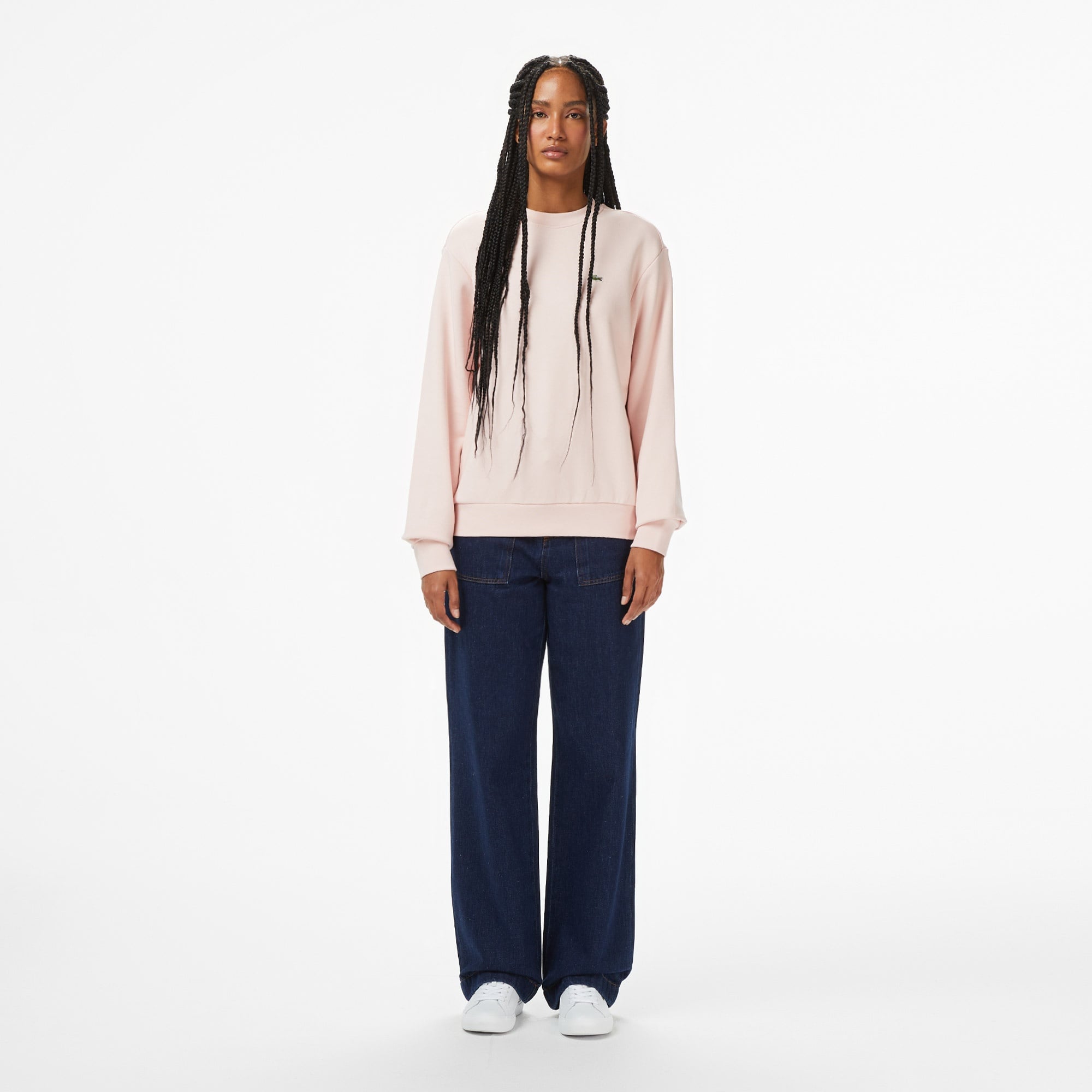 Kadın Relaxed Fit Bisiklet Yaka Pembe Sweatshirt