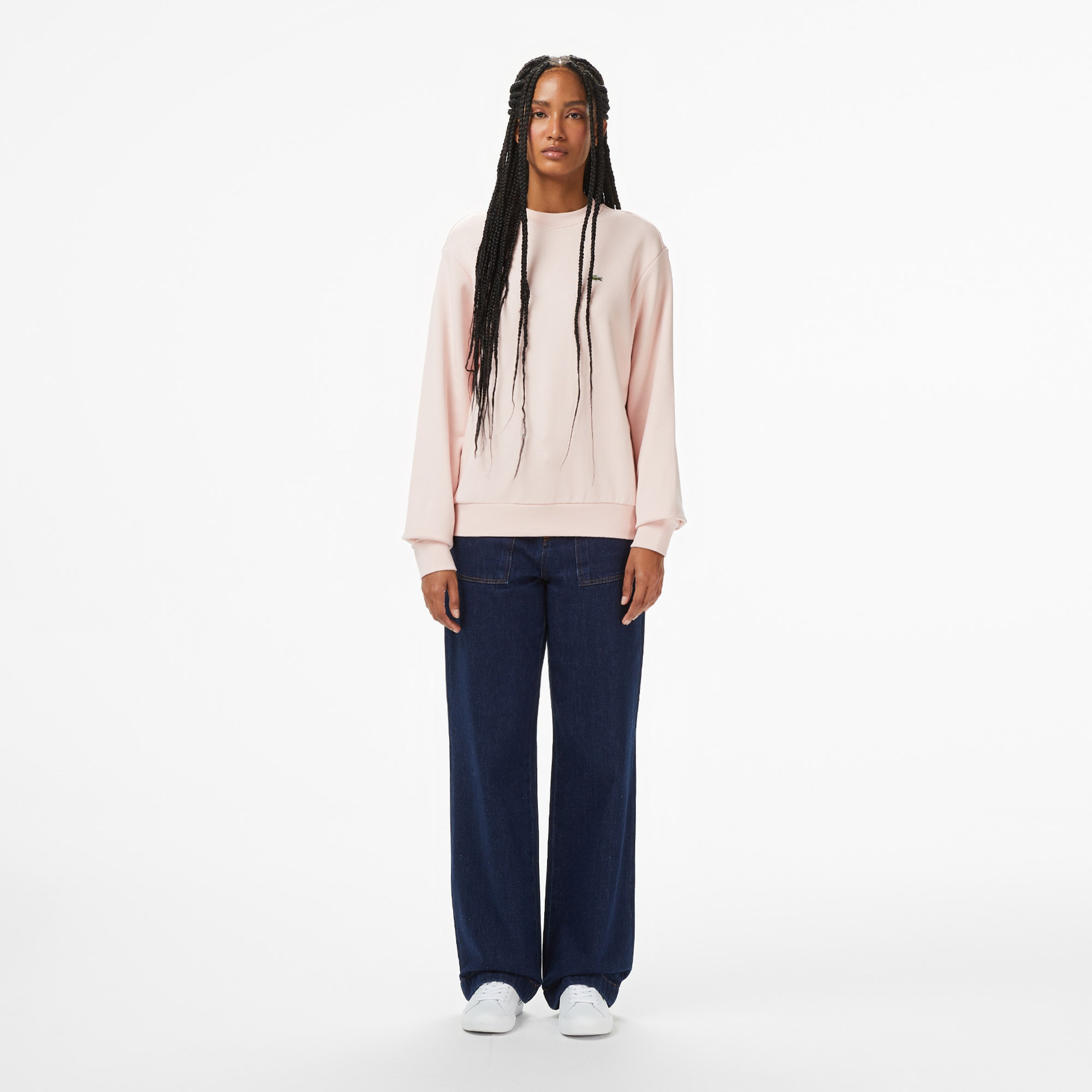 Kadın Relaxed Fit Bisiklet Yaka Pembe Sweatshirt