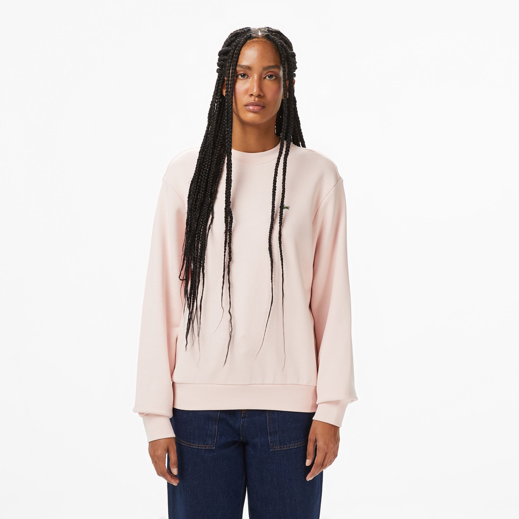 Kadın Relaxed Fit Bisiklet Yaka Pembe Sweatshirt