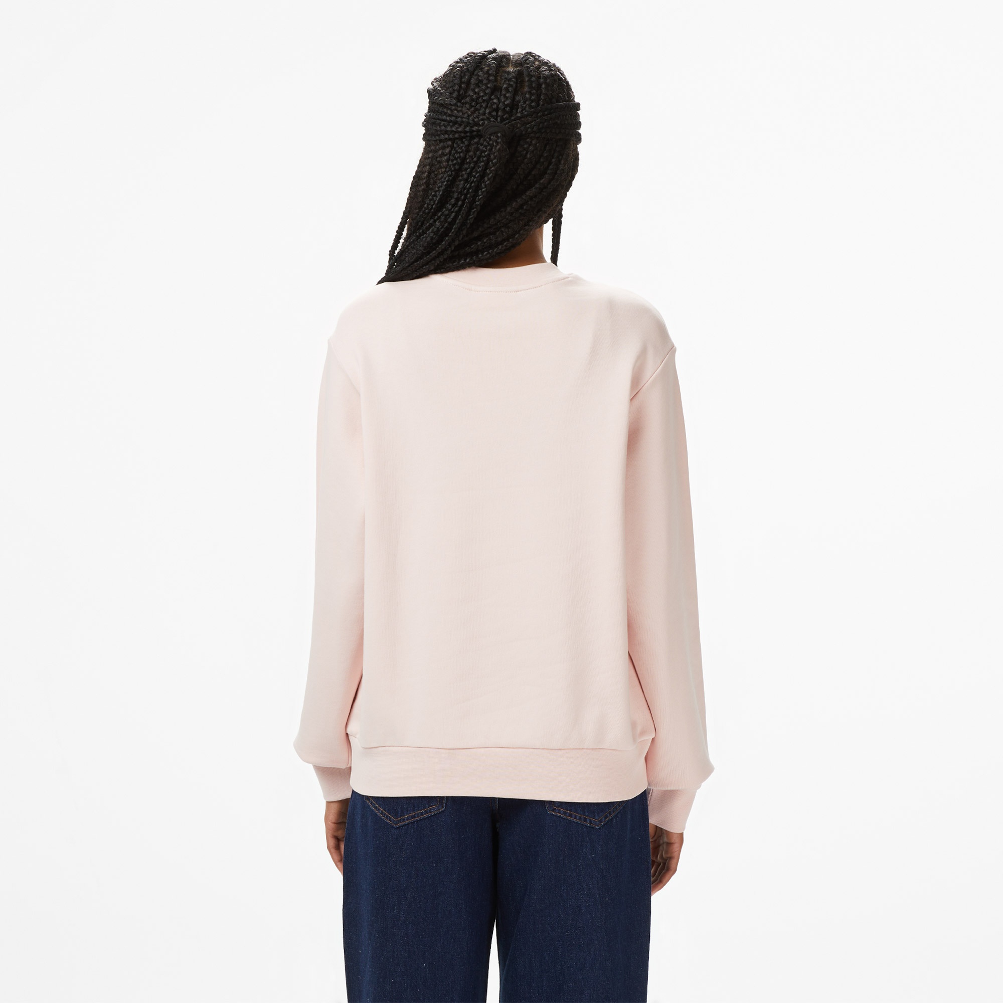 Kadın Relaxed Fit Bisiklet Yaka Pembe Sweatshirt