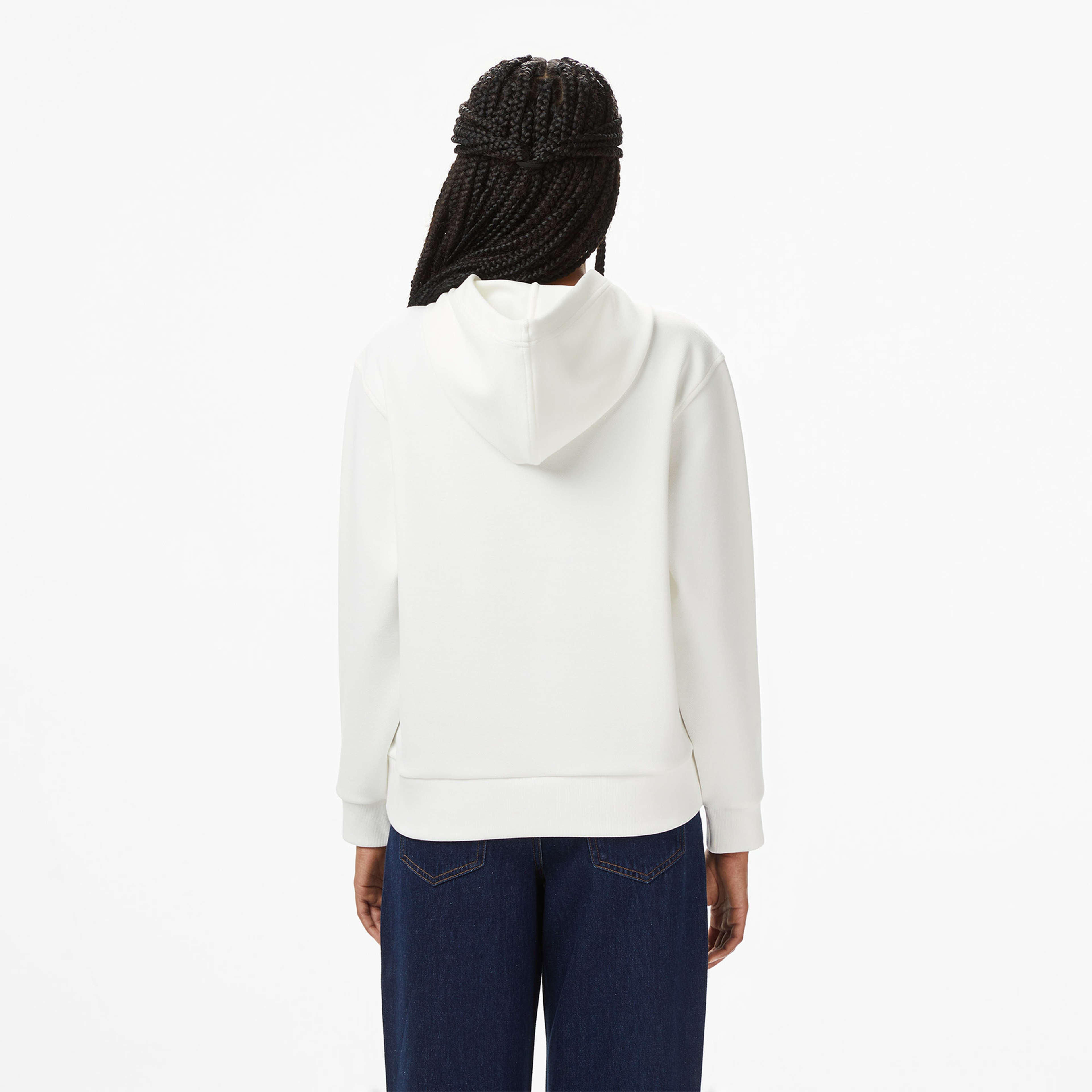 Kadın Relaxed Fit Kapüşonlu Beyaz Sweatshirt