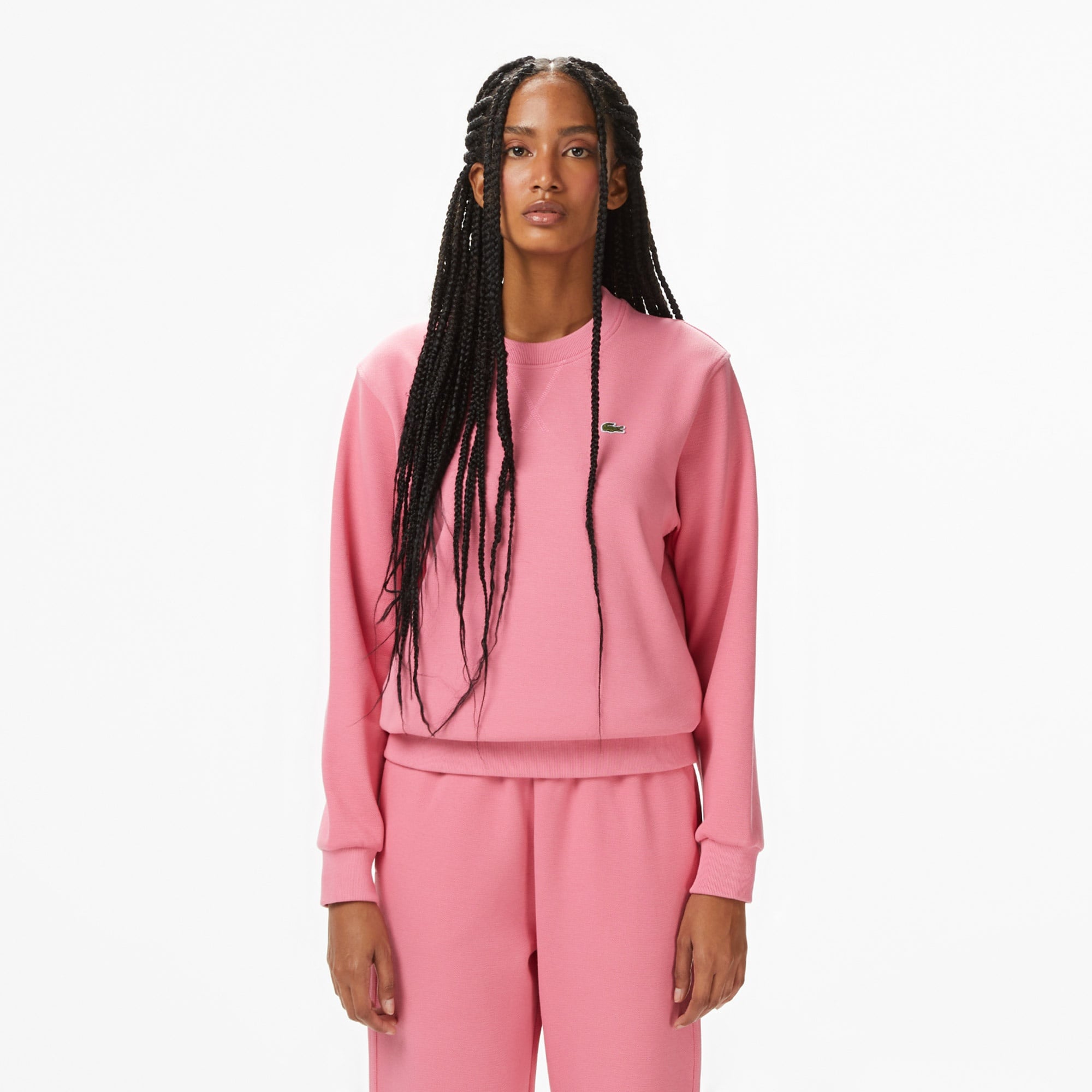 Kadın Relaxed Fit Bisiklet Yaka Pembe Sweatshirt