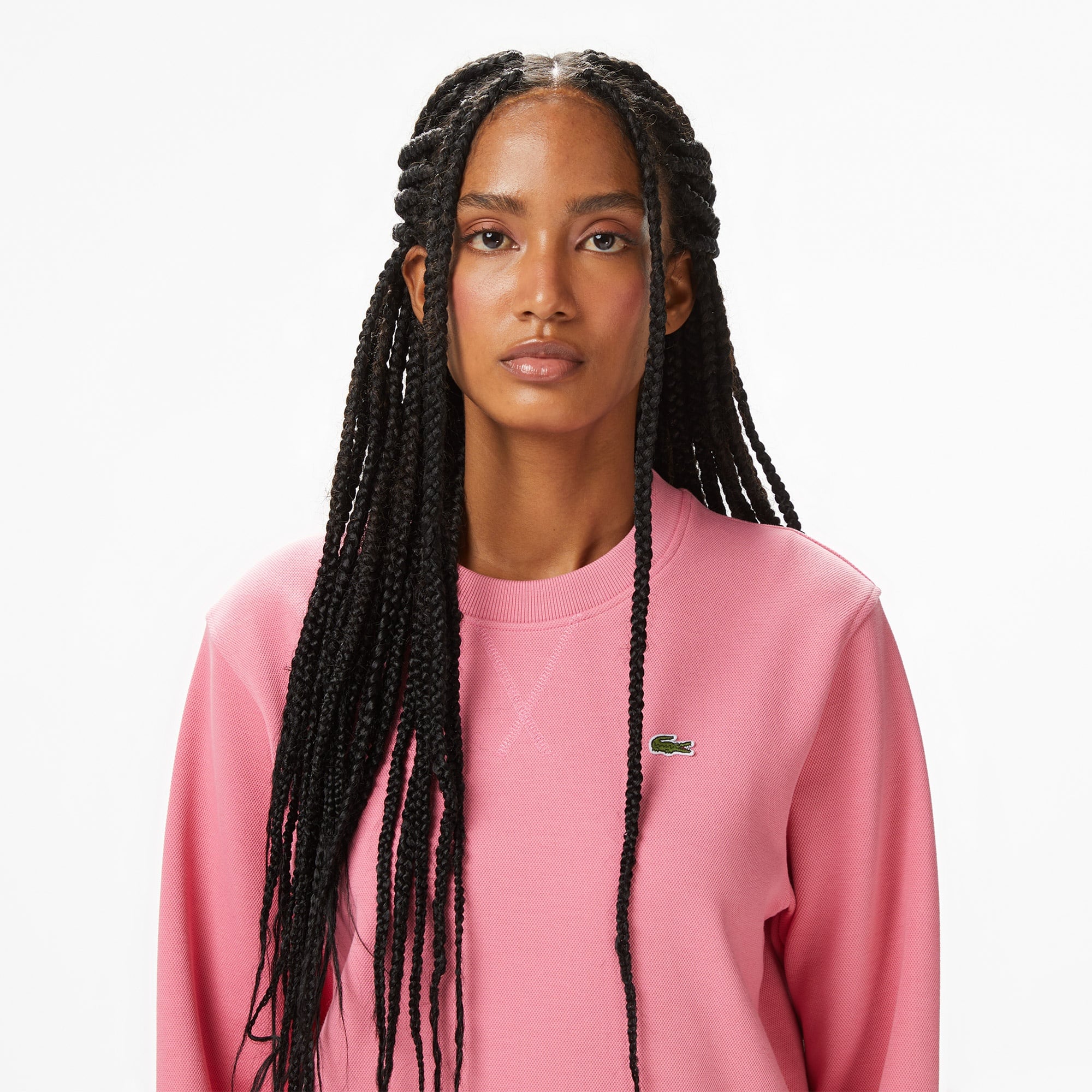 Kadın Relaxed Fit Bisiklet Yaka Pembe Sweatshirt