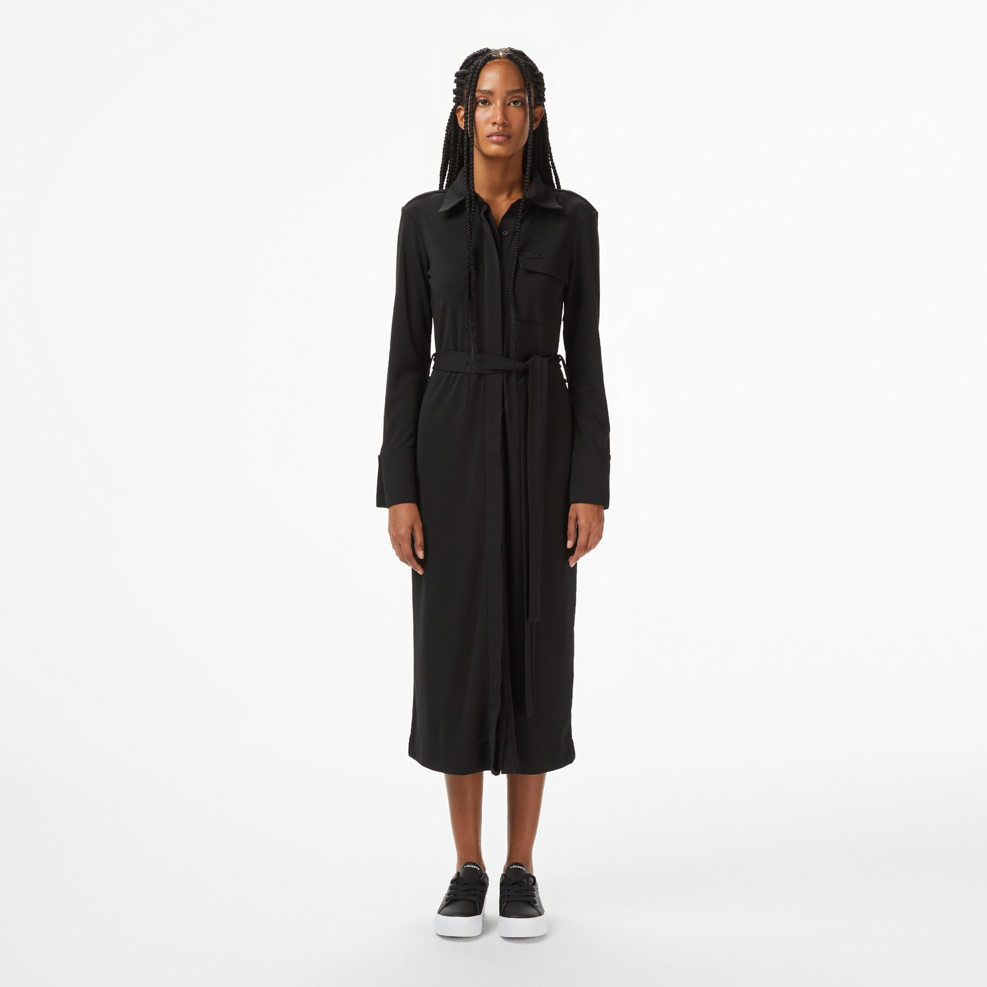 Kadın Slim Fit Uzun Kollu Siyah Elbise