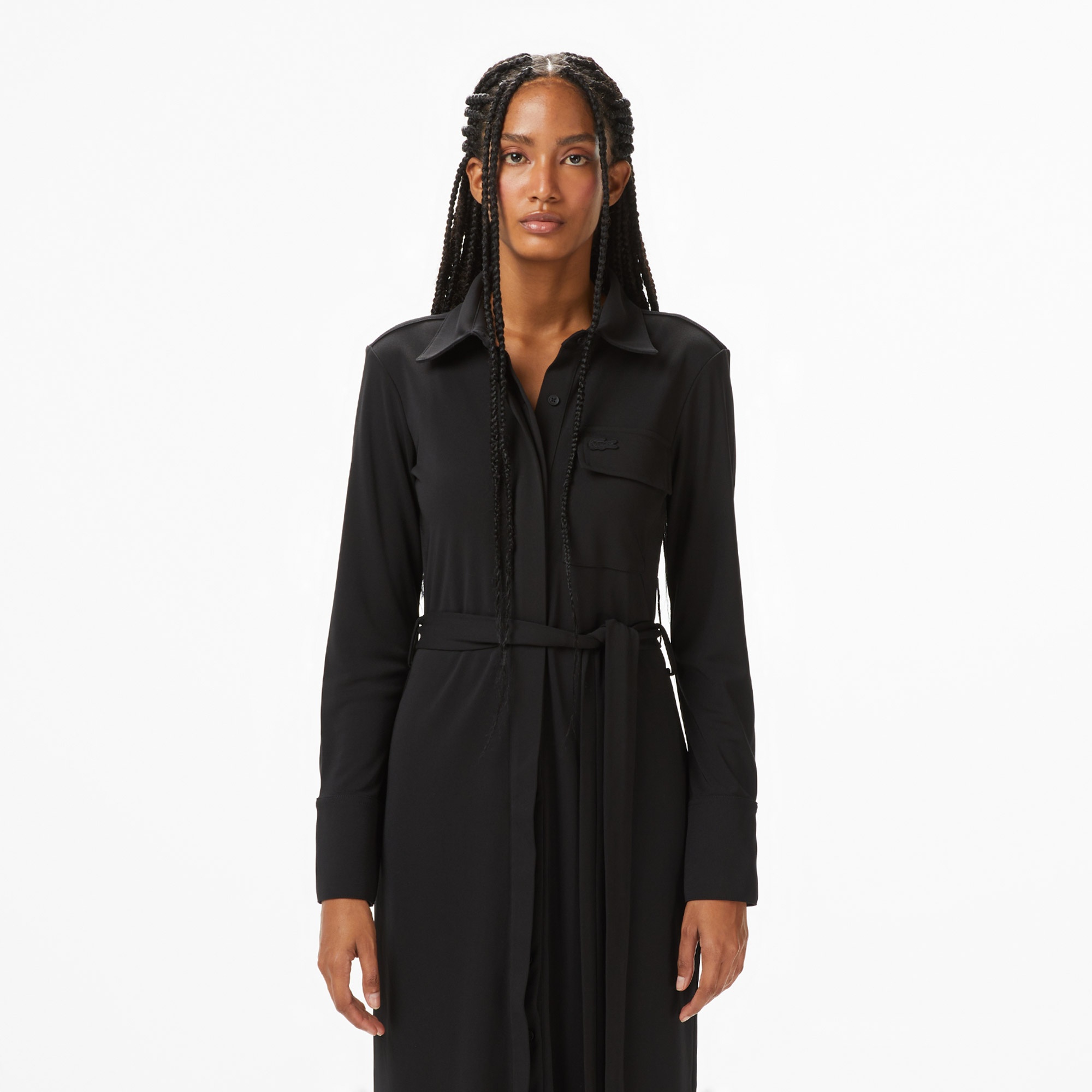 Kadın Slim Fit Uzun Kollu Siyah Elbise