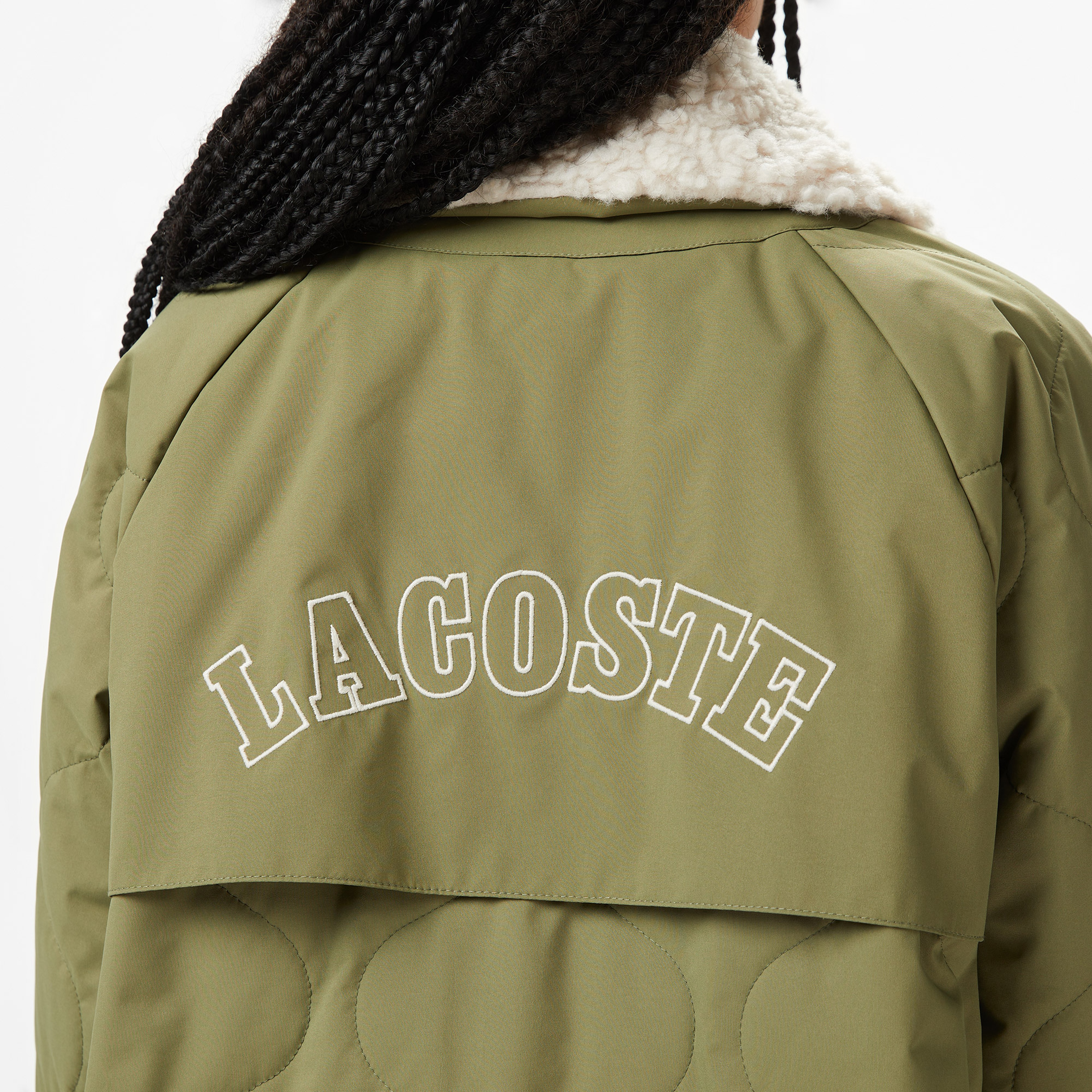 Kadın Gömlek Yaka Baskılı Haki Ceket