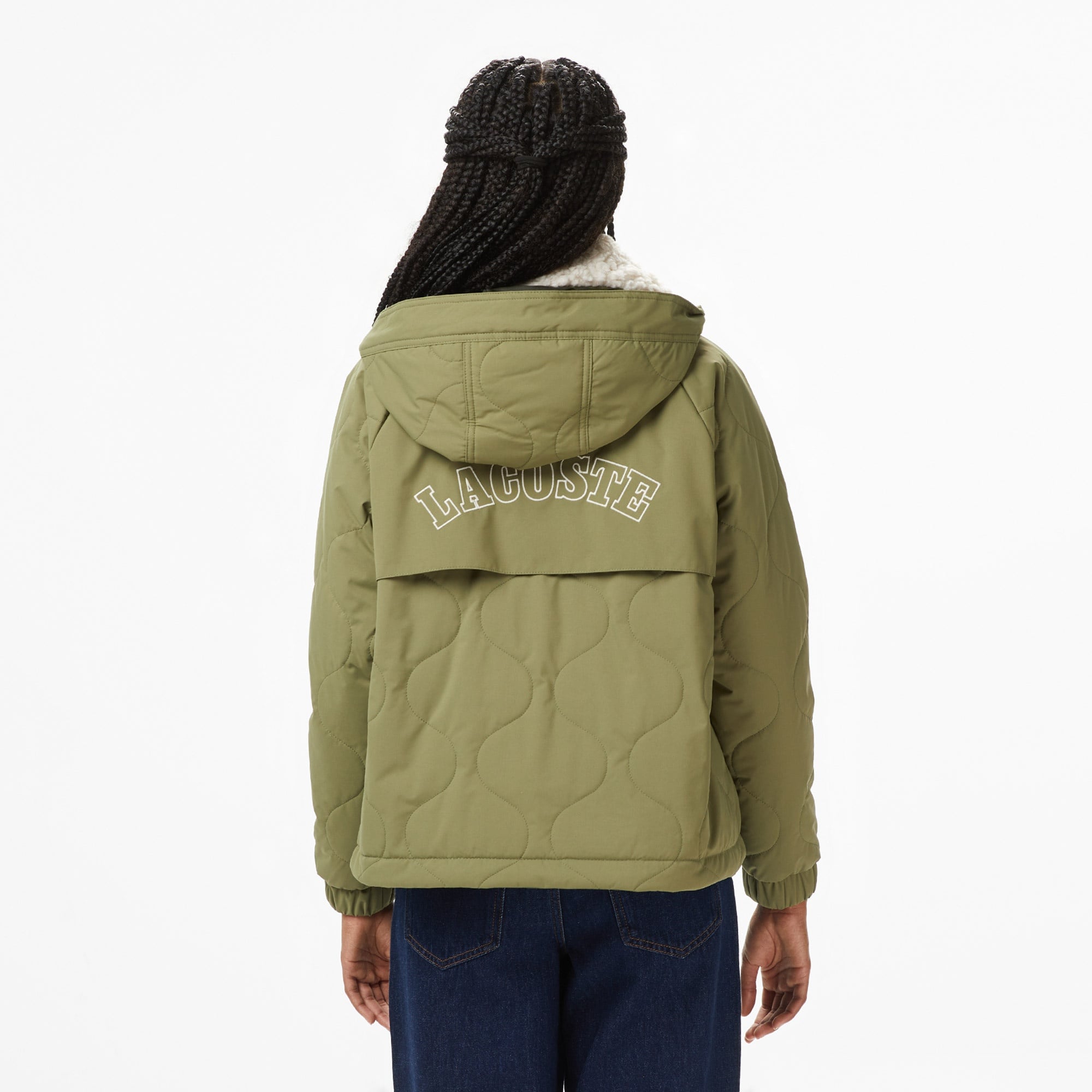 Kadın Gömlek Yaka Baskılı Haki Ceket