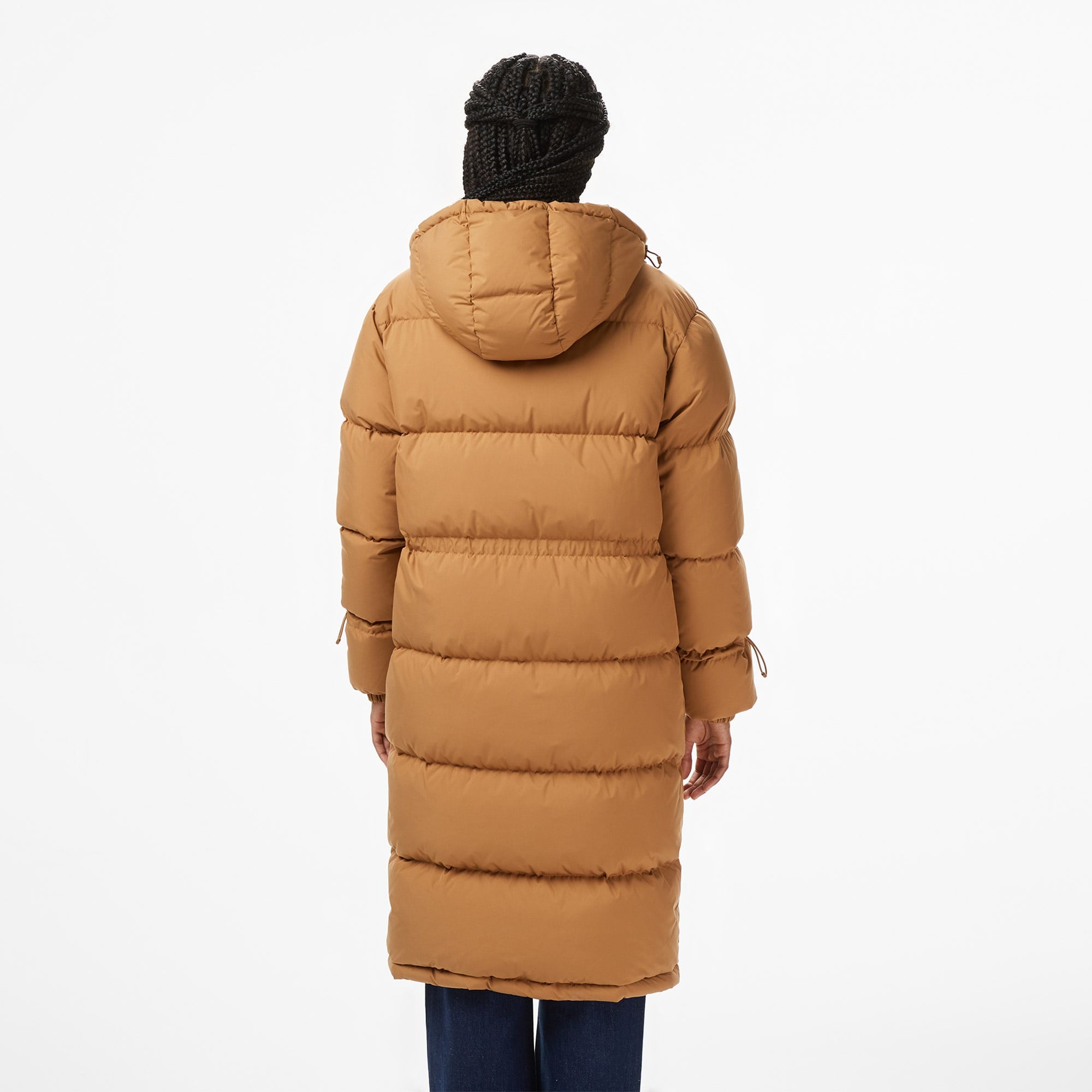 Kadın Kapüşonlu Açık Kahverengi Mont