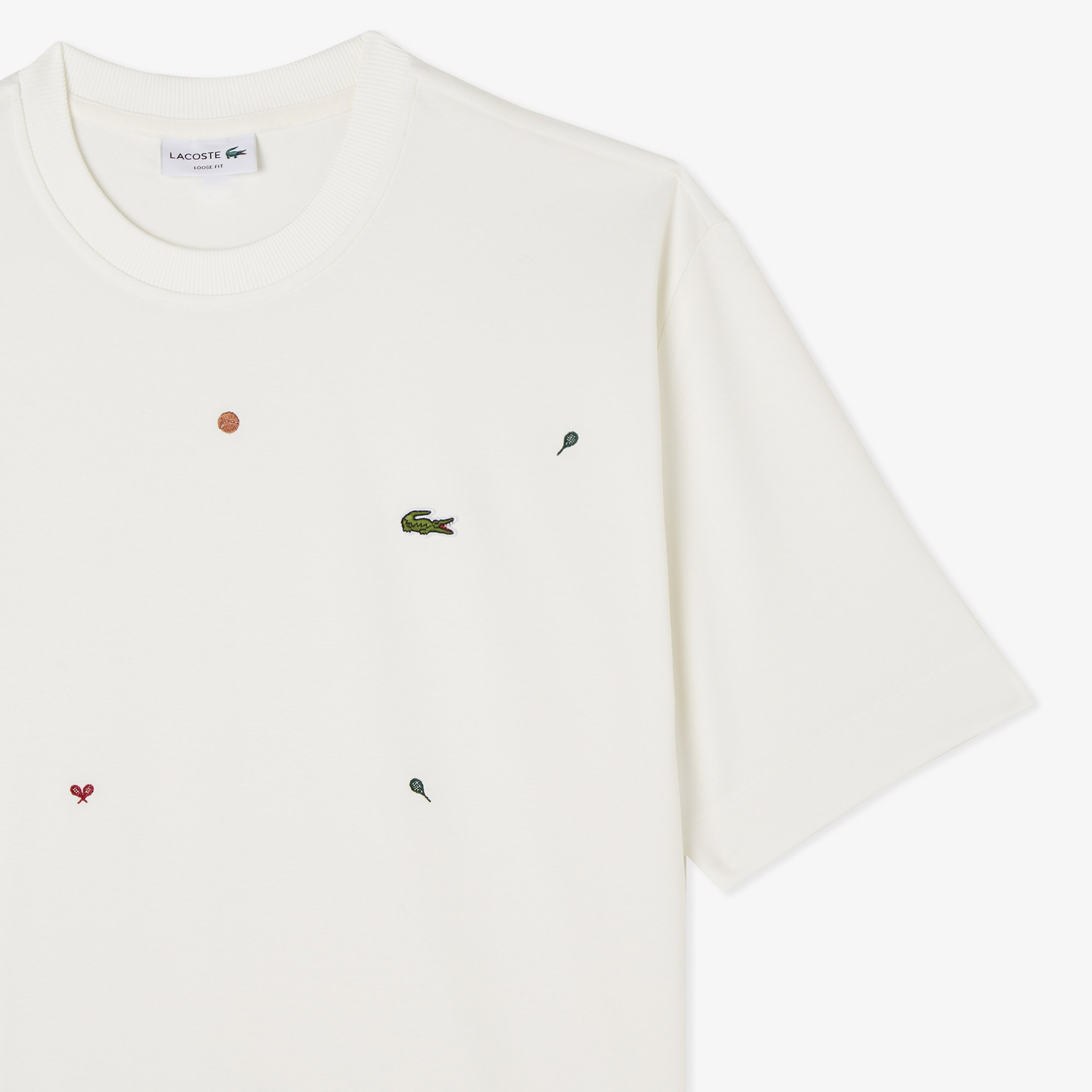 Erkek Loose Fit Bisiklet Yaka Desenli Beyaz T-Shirt Erkek Loose Fit Bisiklet Yaka Desenli Beyaz T-Shirt