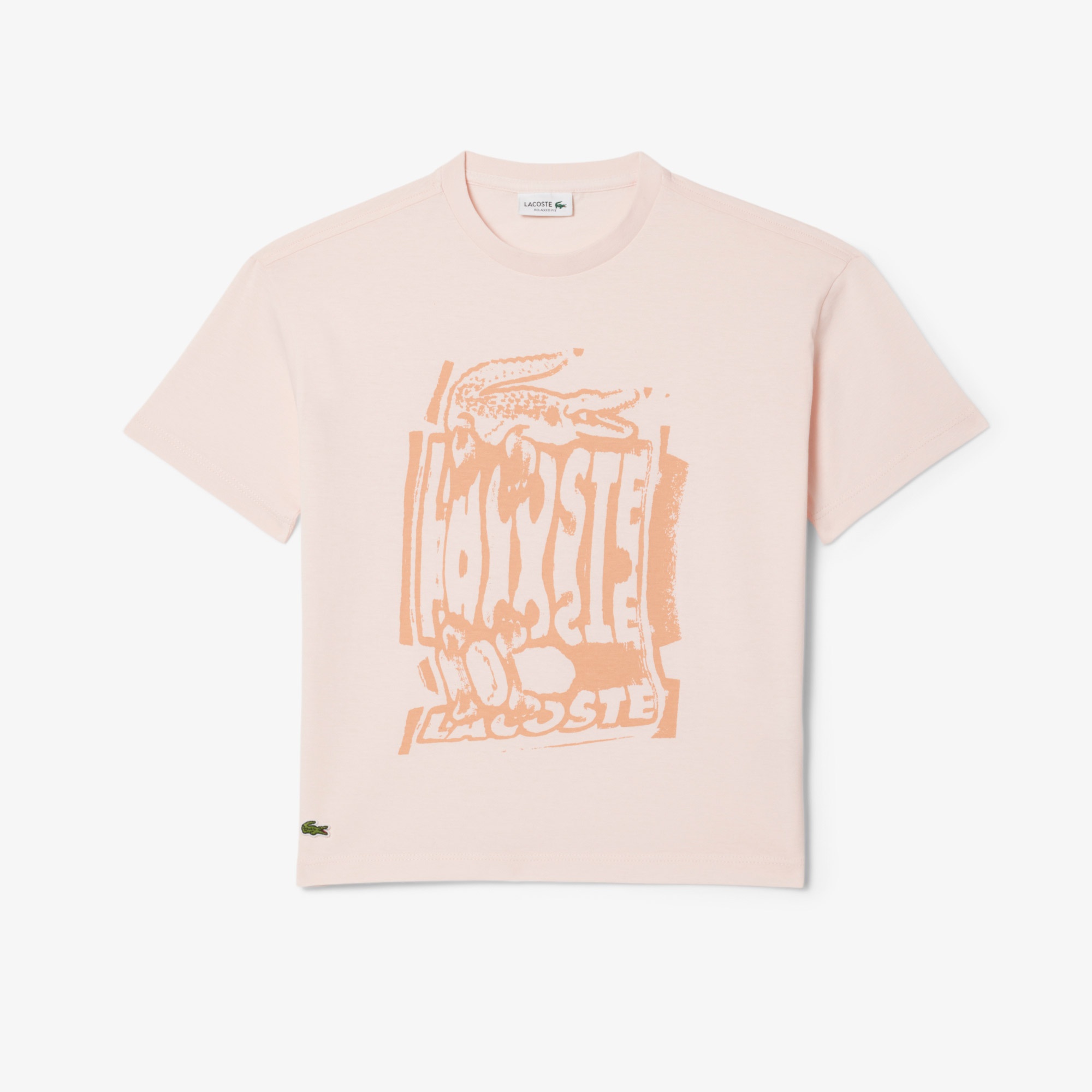 Çocuk Bisiklet Yaka Baskılı Açık Pembe T-Shirt