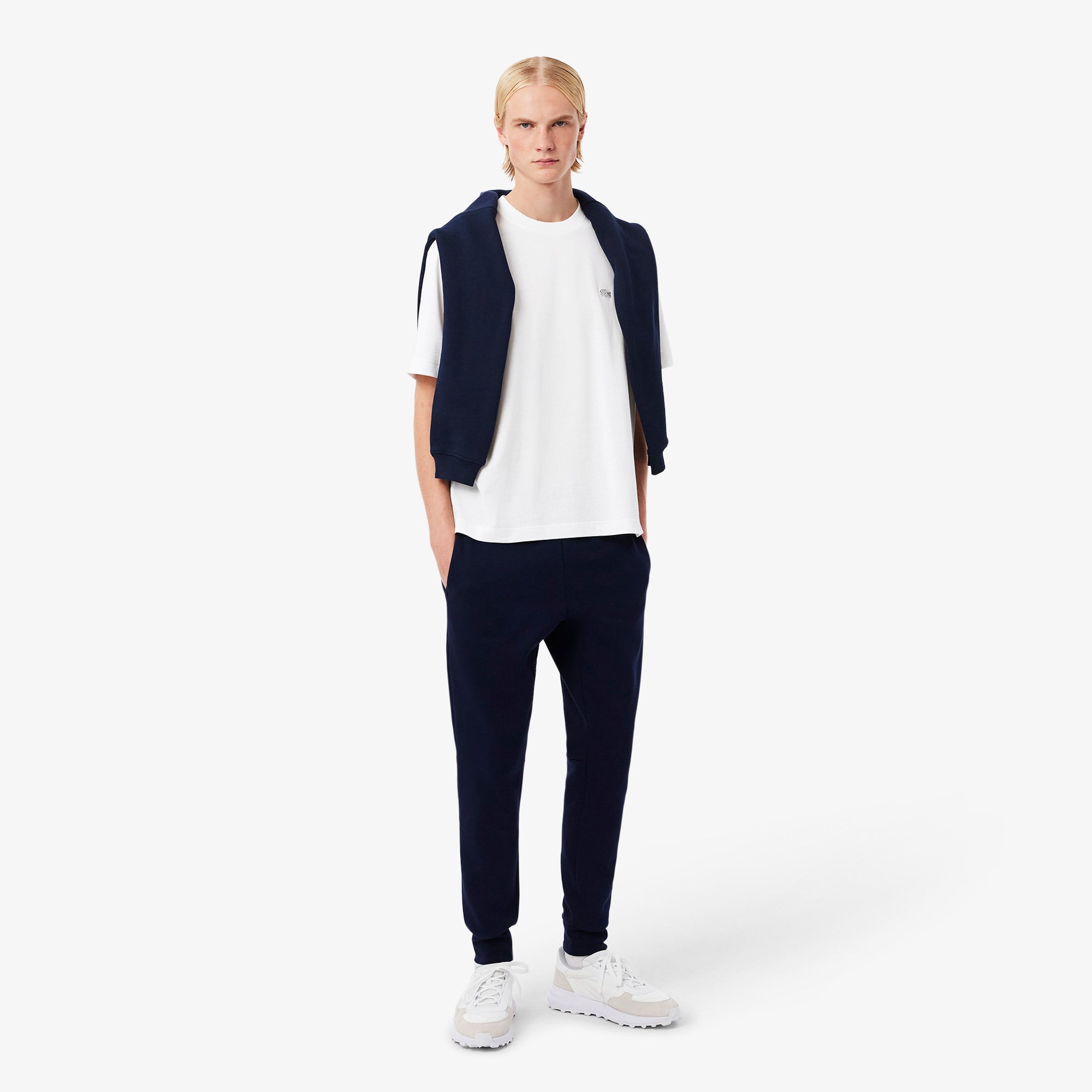 Lacoste Unisex Loose Fit Bisiklet Yaka Beyaz T-Shirt görsel 5