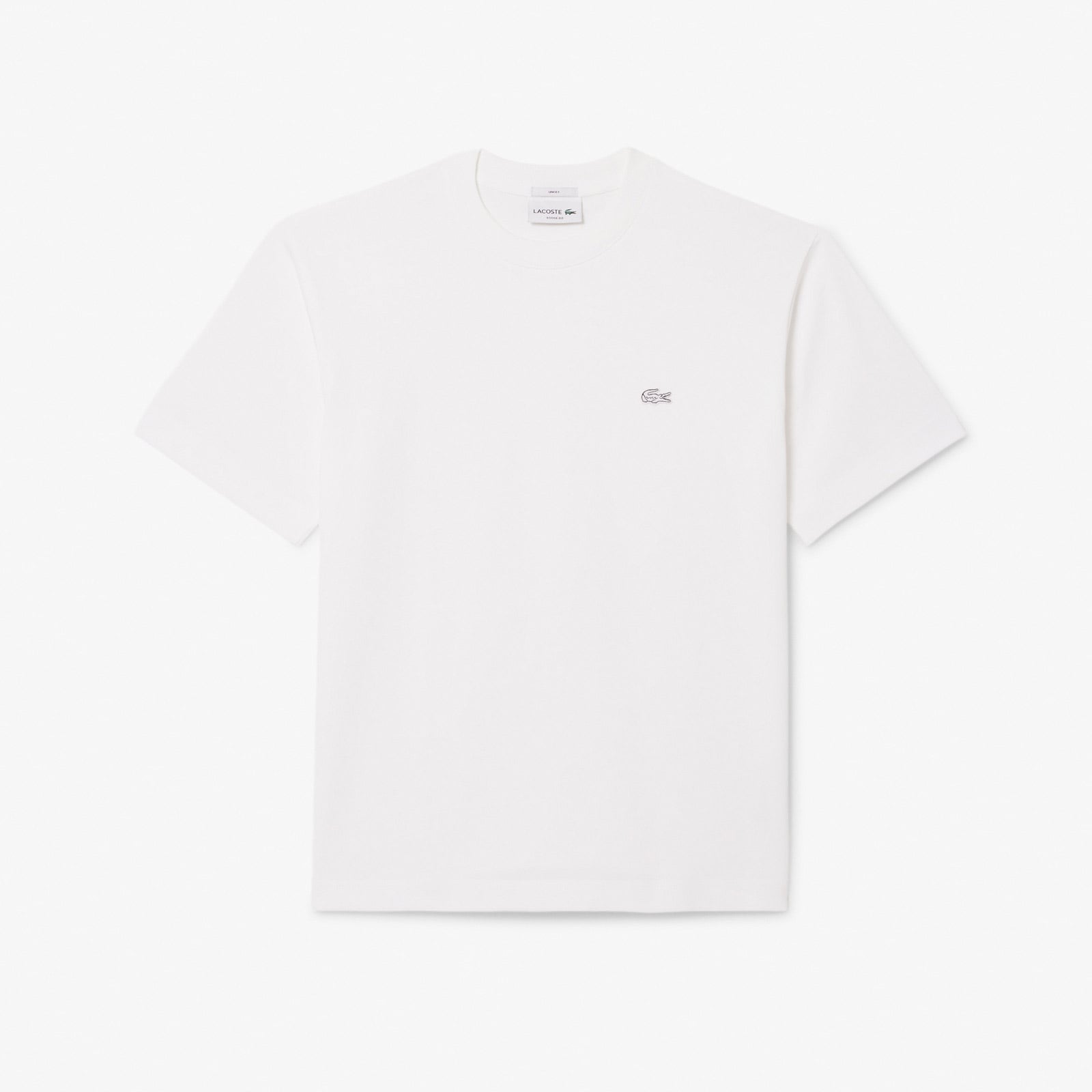Lacoste Unisex Loose Fit Bisiklet Yaka Beyaz T-Shirt görsel 4