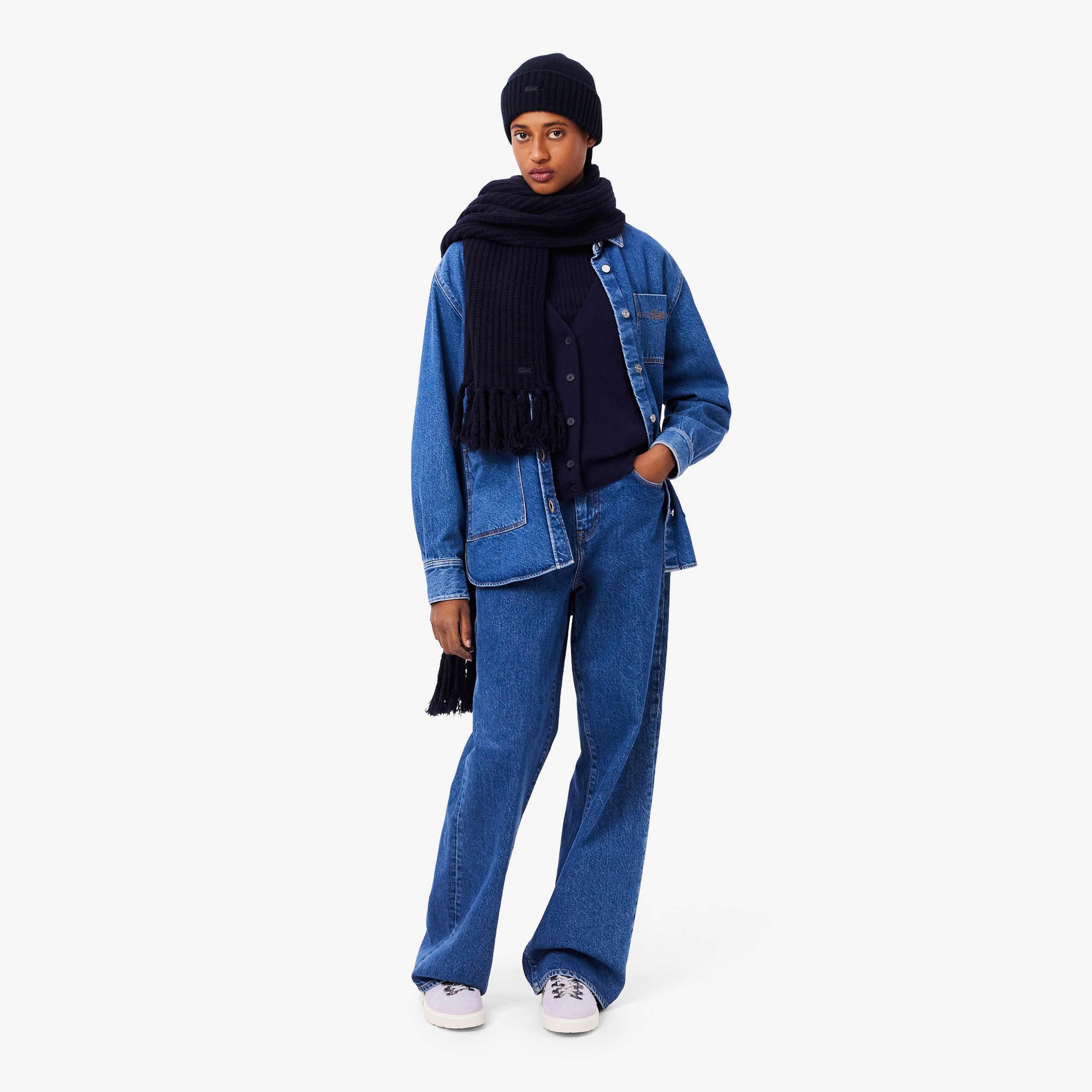 Kadın Yün Lacivert Bere