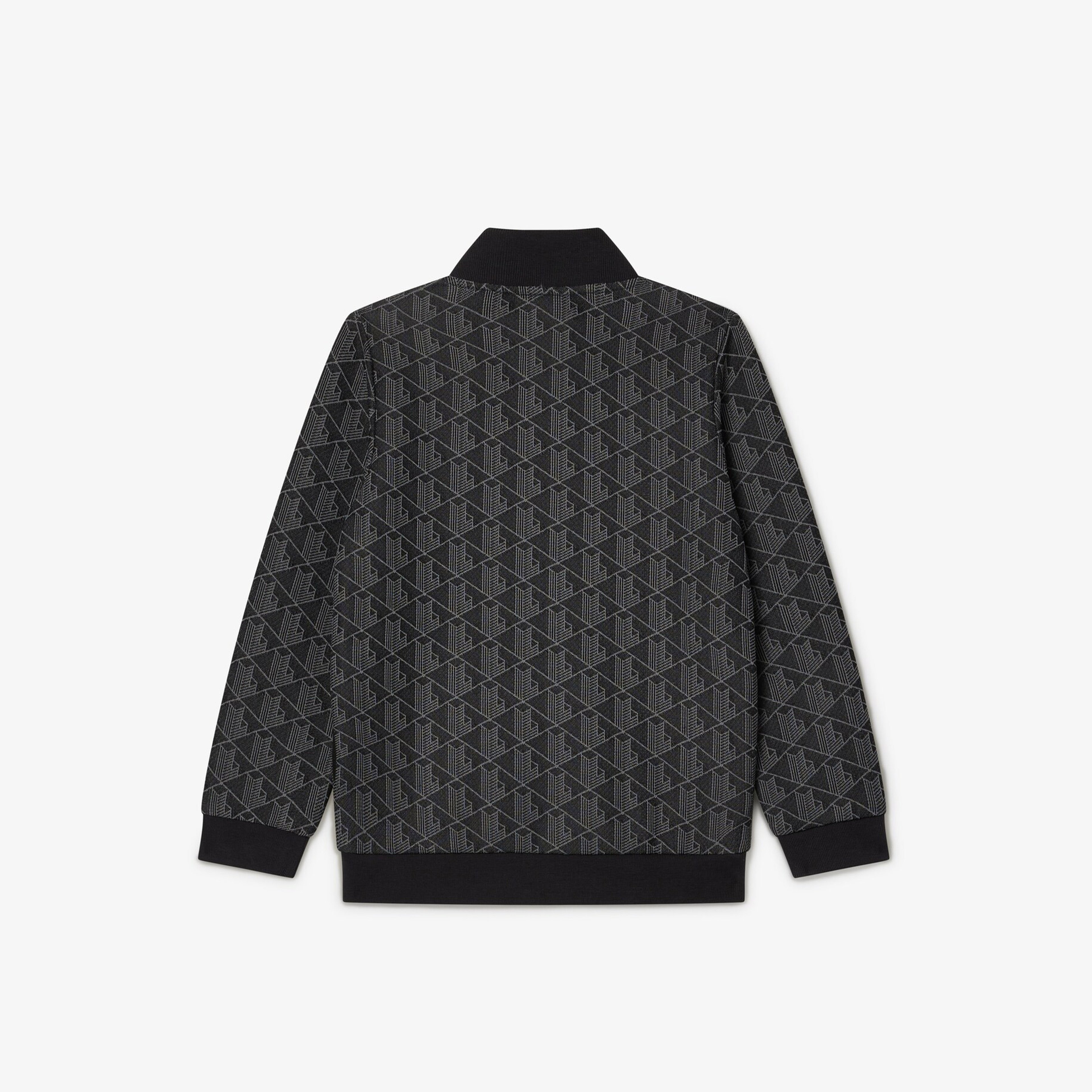 Çocuk Fermuarlı Monogram Siyah Sweatshirt