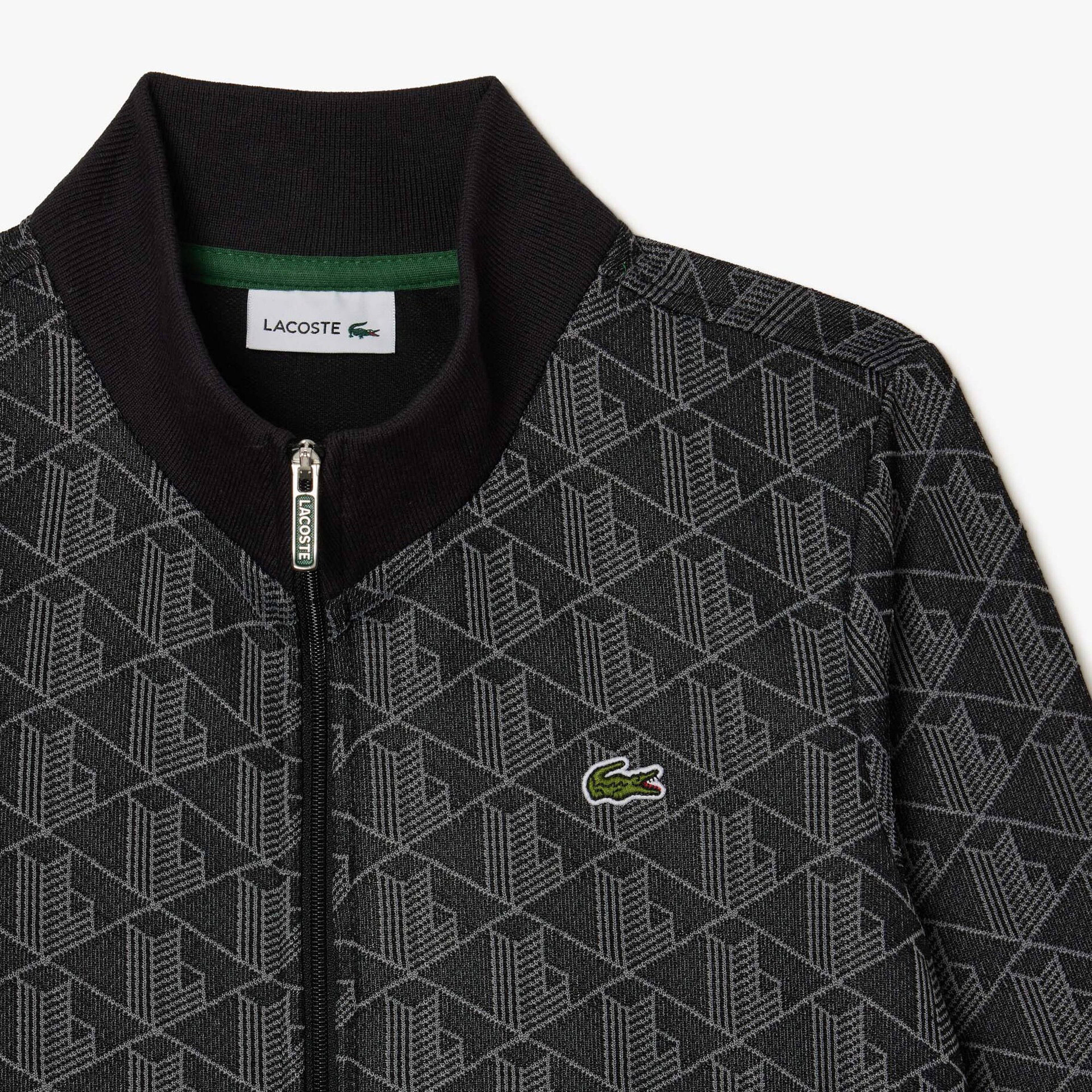 Çocuk Fermuarlı Monogram Siyah Sweatshirt