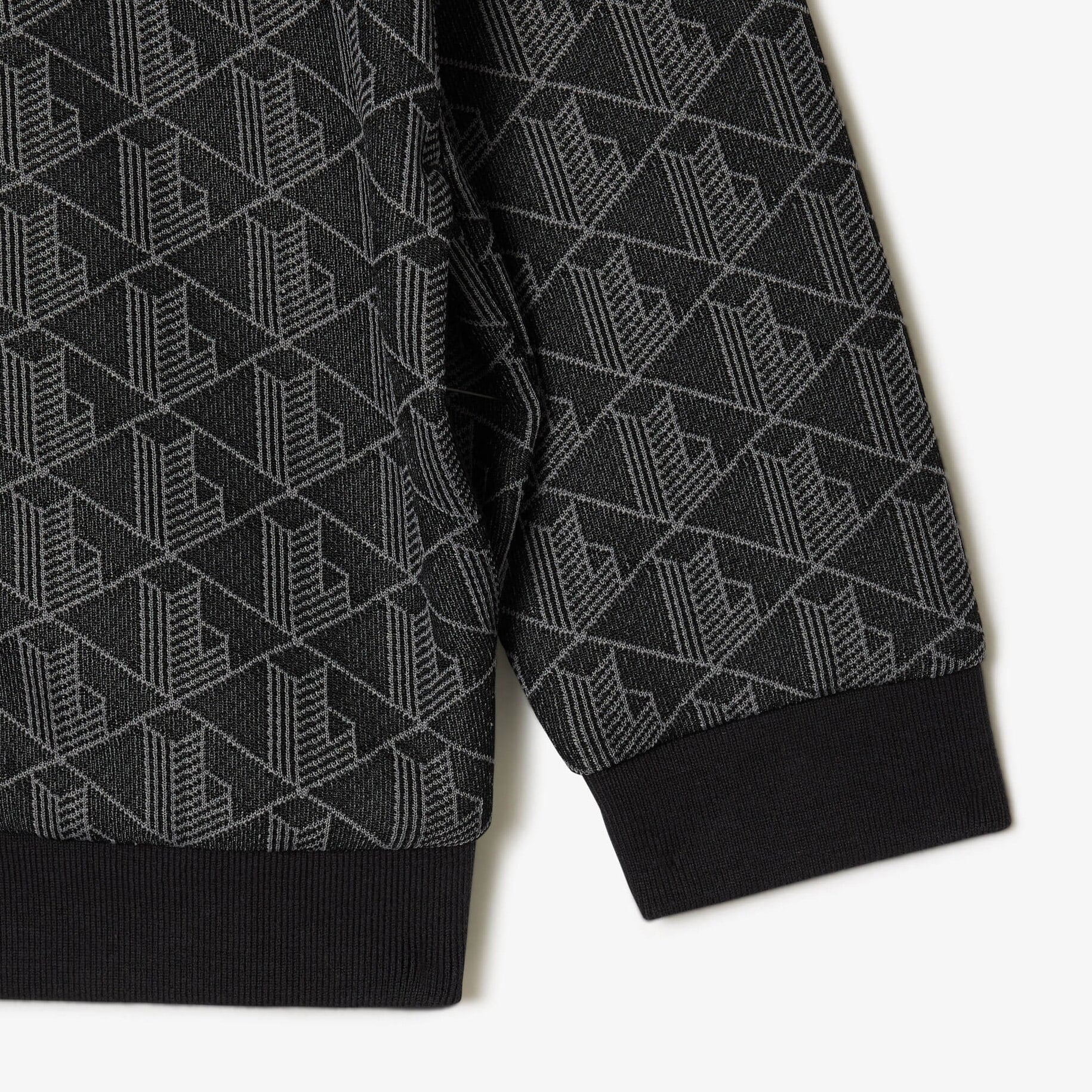 Çocuk Fermuarlı Monogram Siyah Sweatshirt