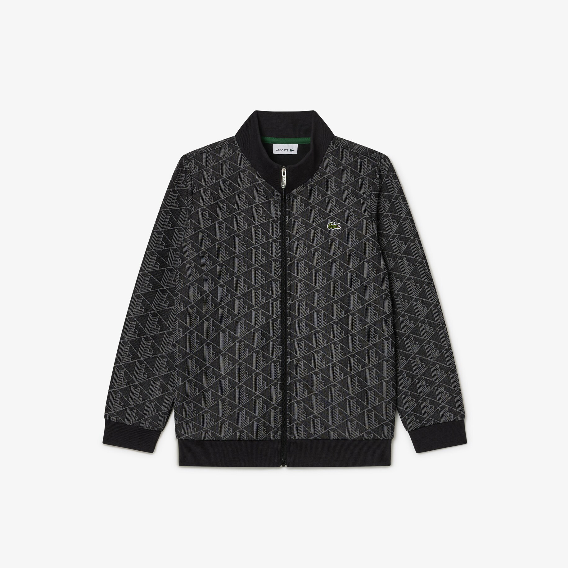 Lacoste Çocuk Fermuarlı Monogram Siyah Sweatshirt görsel 4