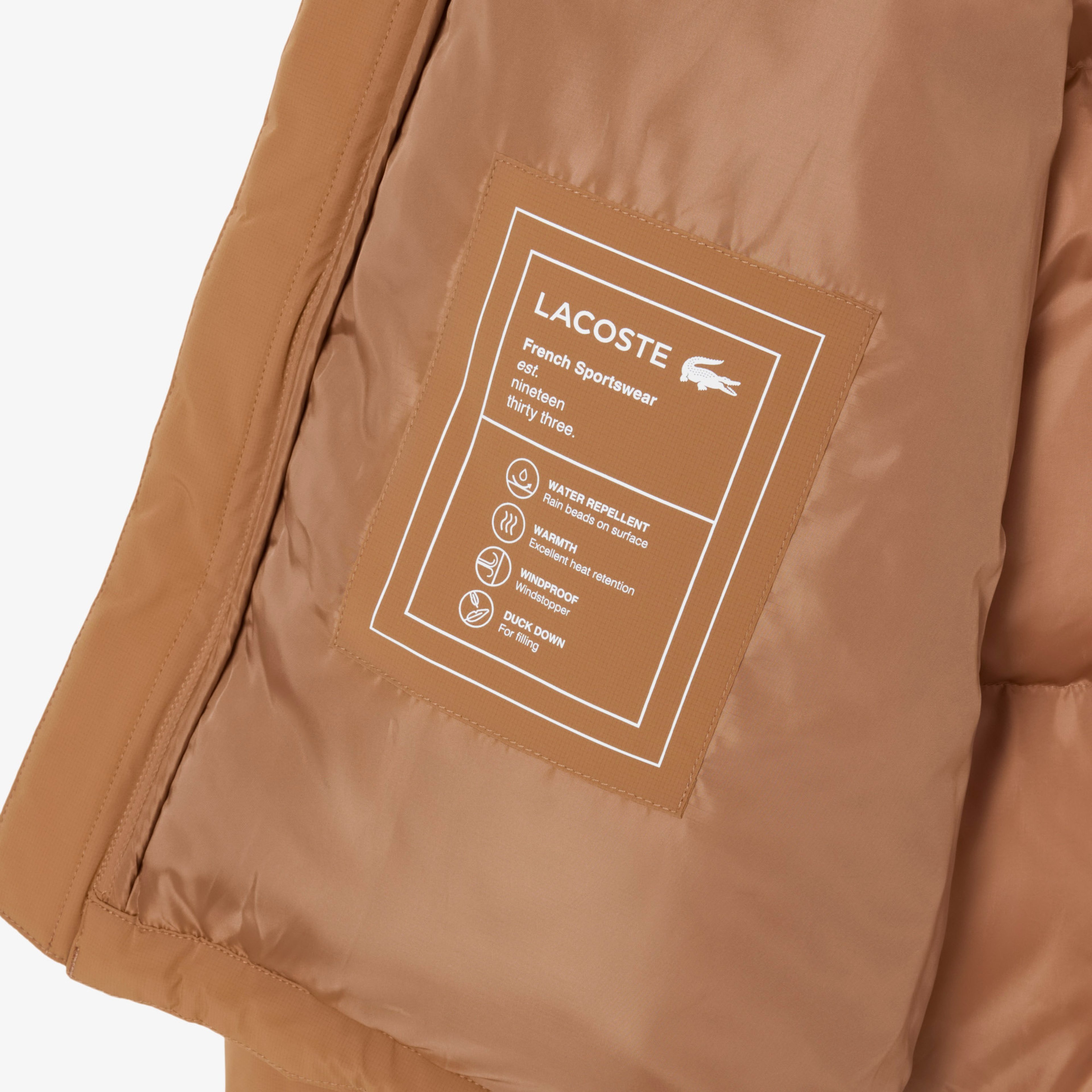 Erkek Relaxed Fit Kapüşonlu Koyu Kahverengi Mont