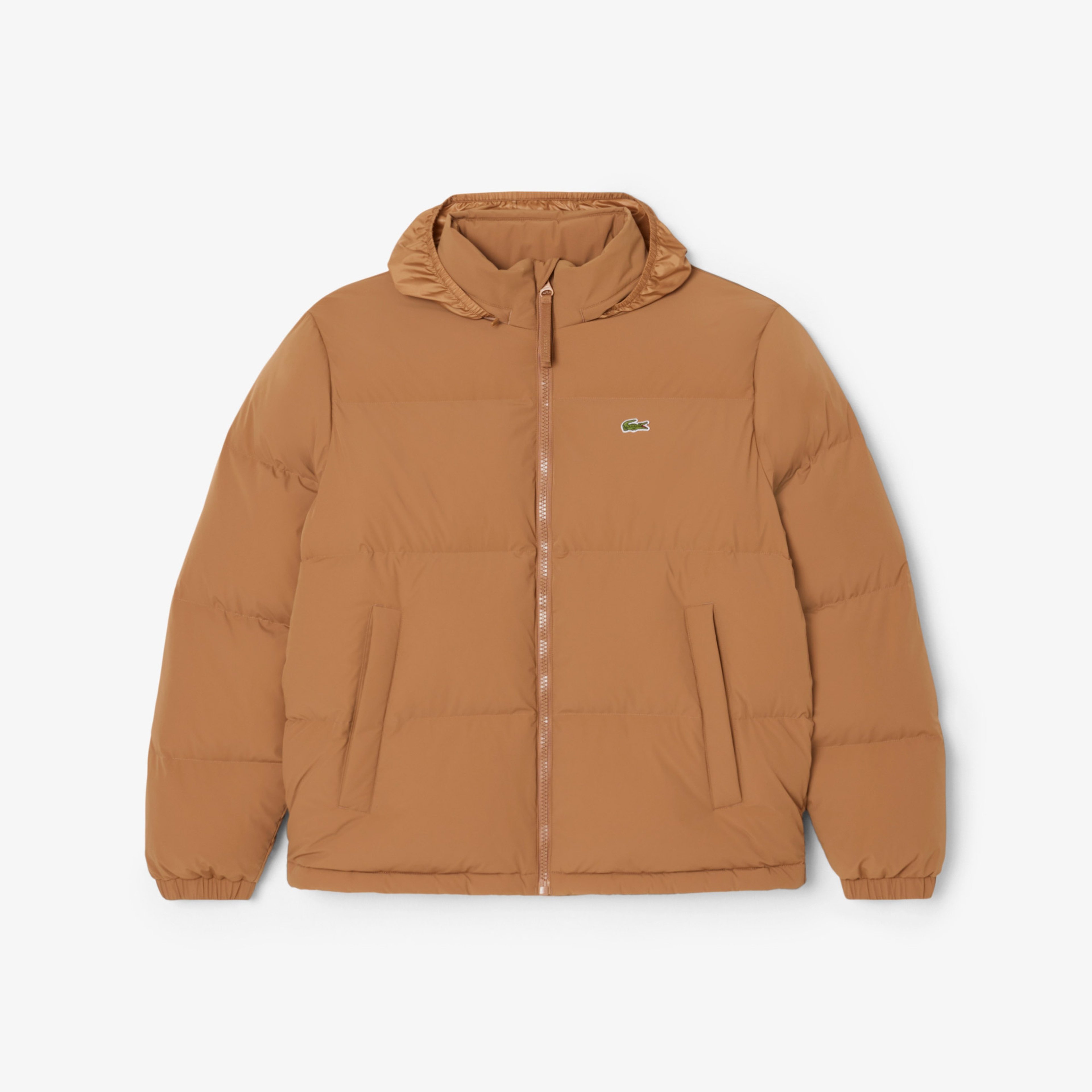 Erkek Relaxed Fit Kapüşonlu Koyu Kahverengi Mont