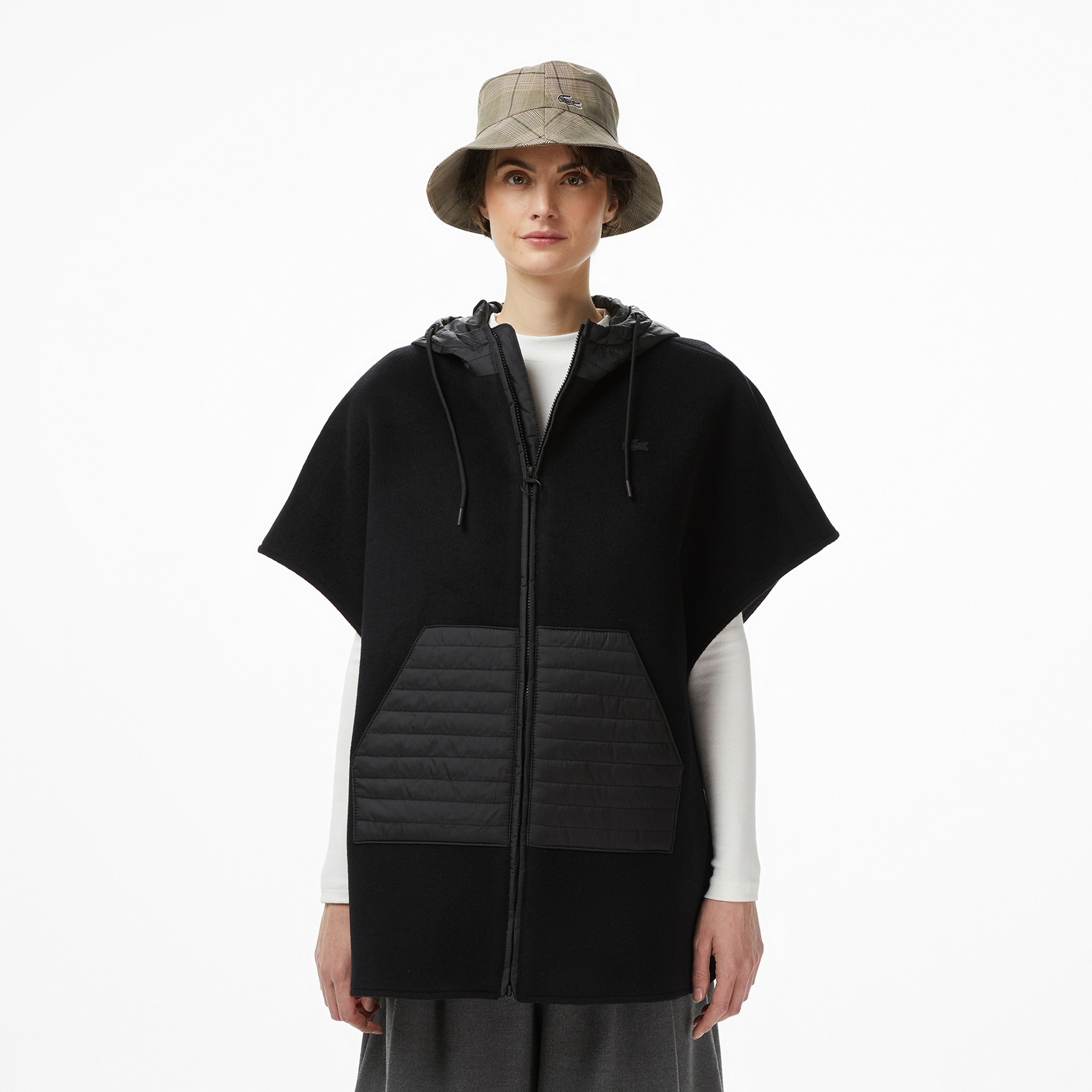 Kadın Kapüşonlu Siyah Mont