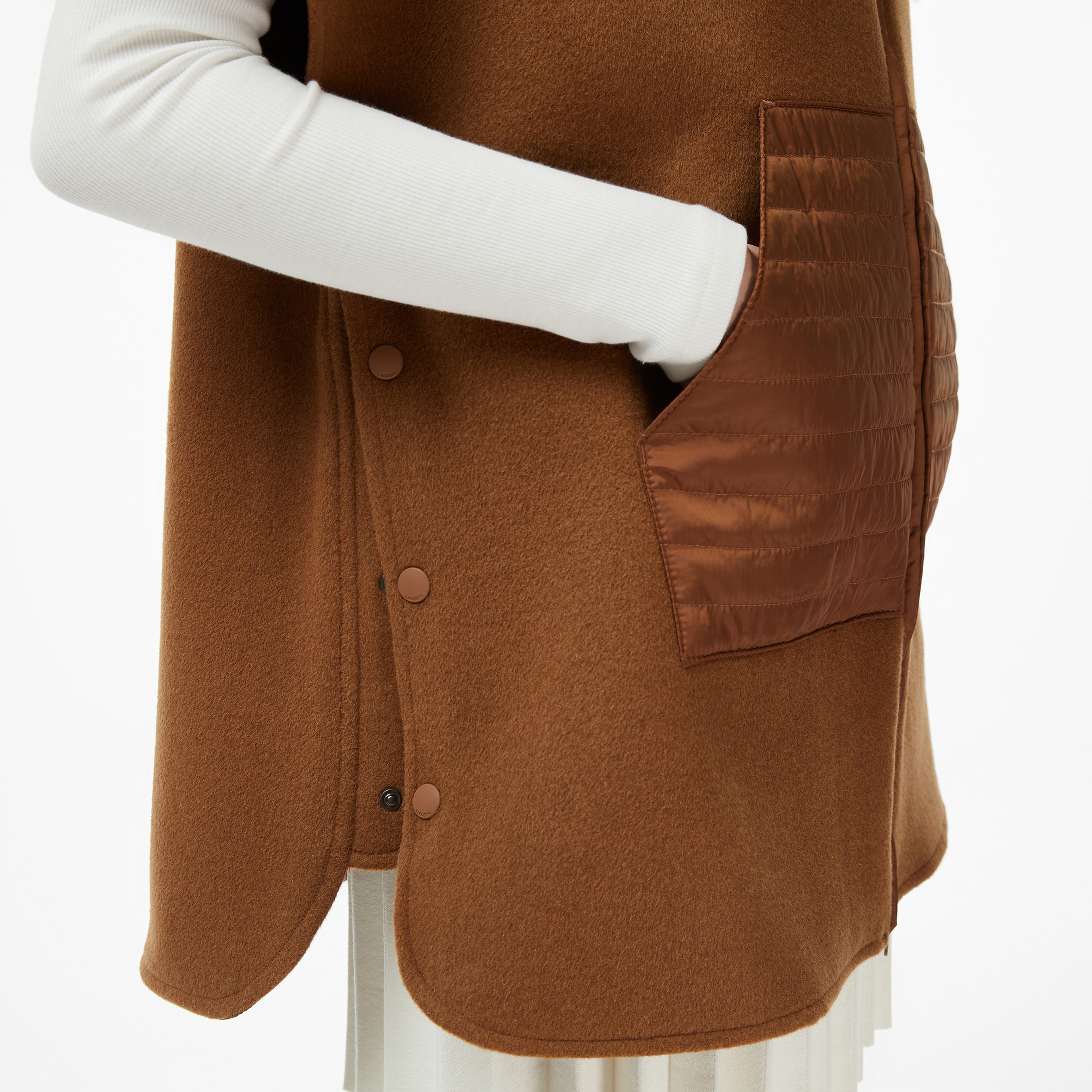 Kadın Kapüşonlu Açık Kahverengi Mont