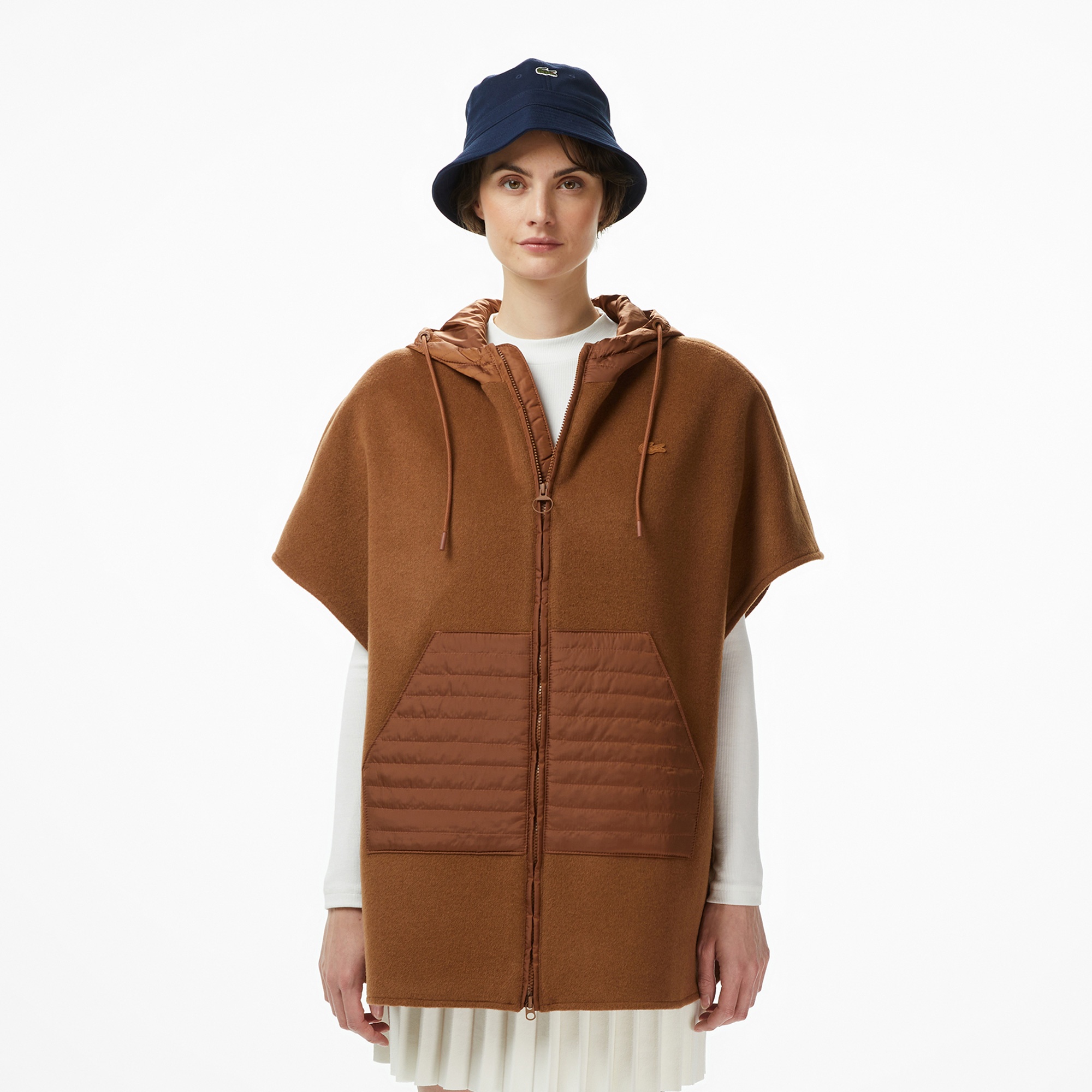 Kadın Kapüşonlu Açık Kahverengi Mont