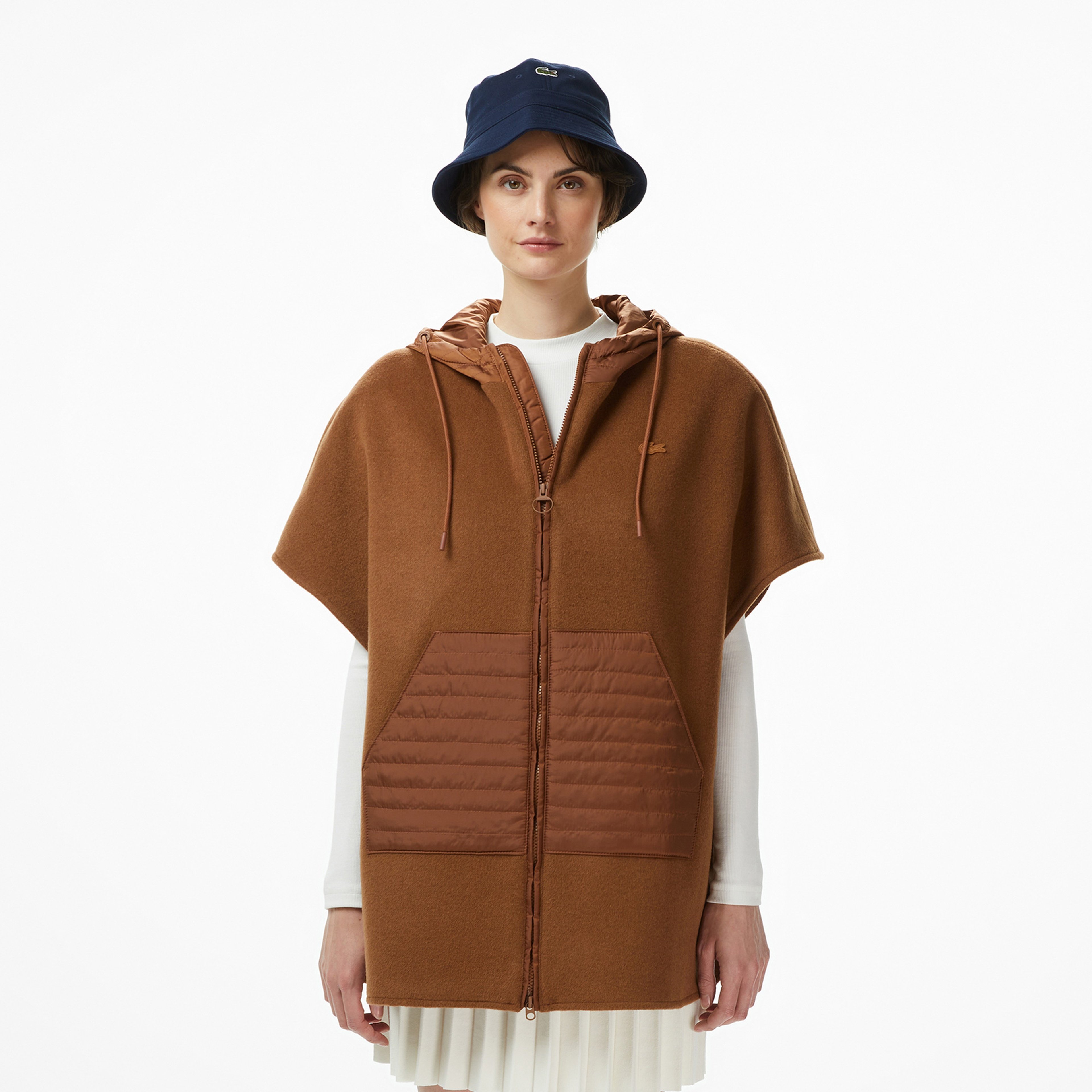 Kadın Kapüşonlu Açık Kahverengi Mont