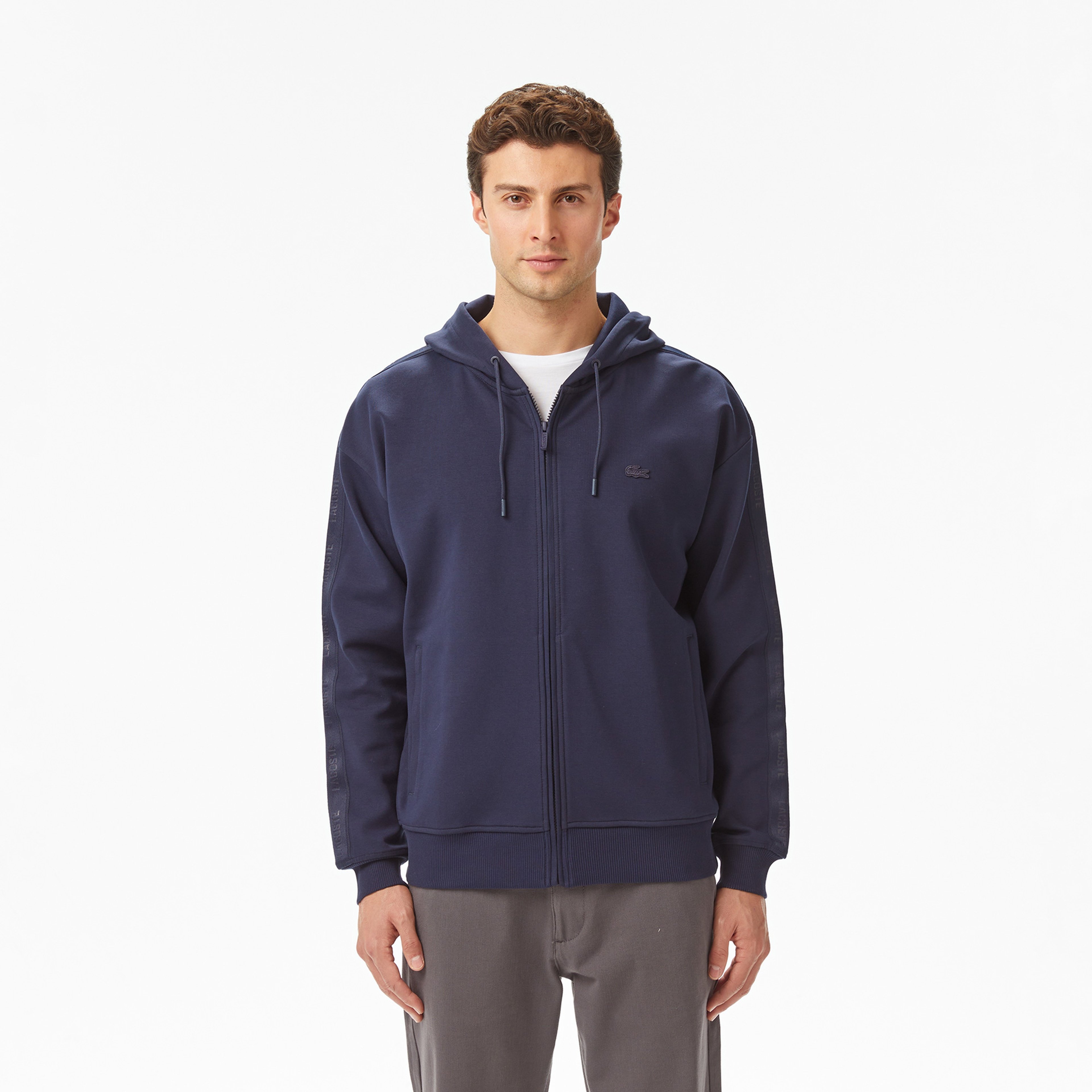 Erkek Relaxed Fit Kapüşonlu Lacivert Sweatshirt