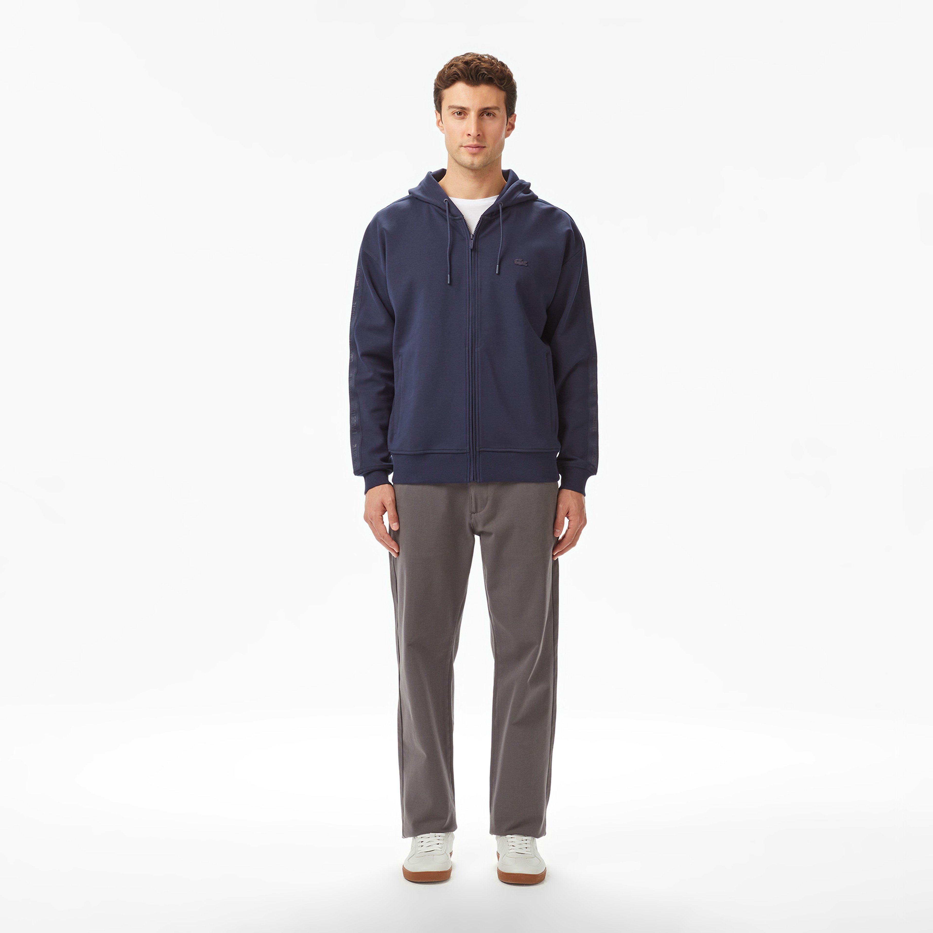 Erkek Relaxed Fit Kapüşonlu Lacivert Sweatshirt