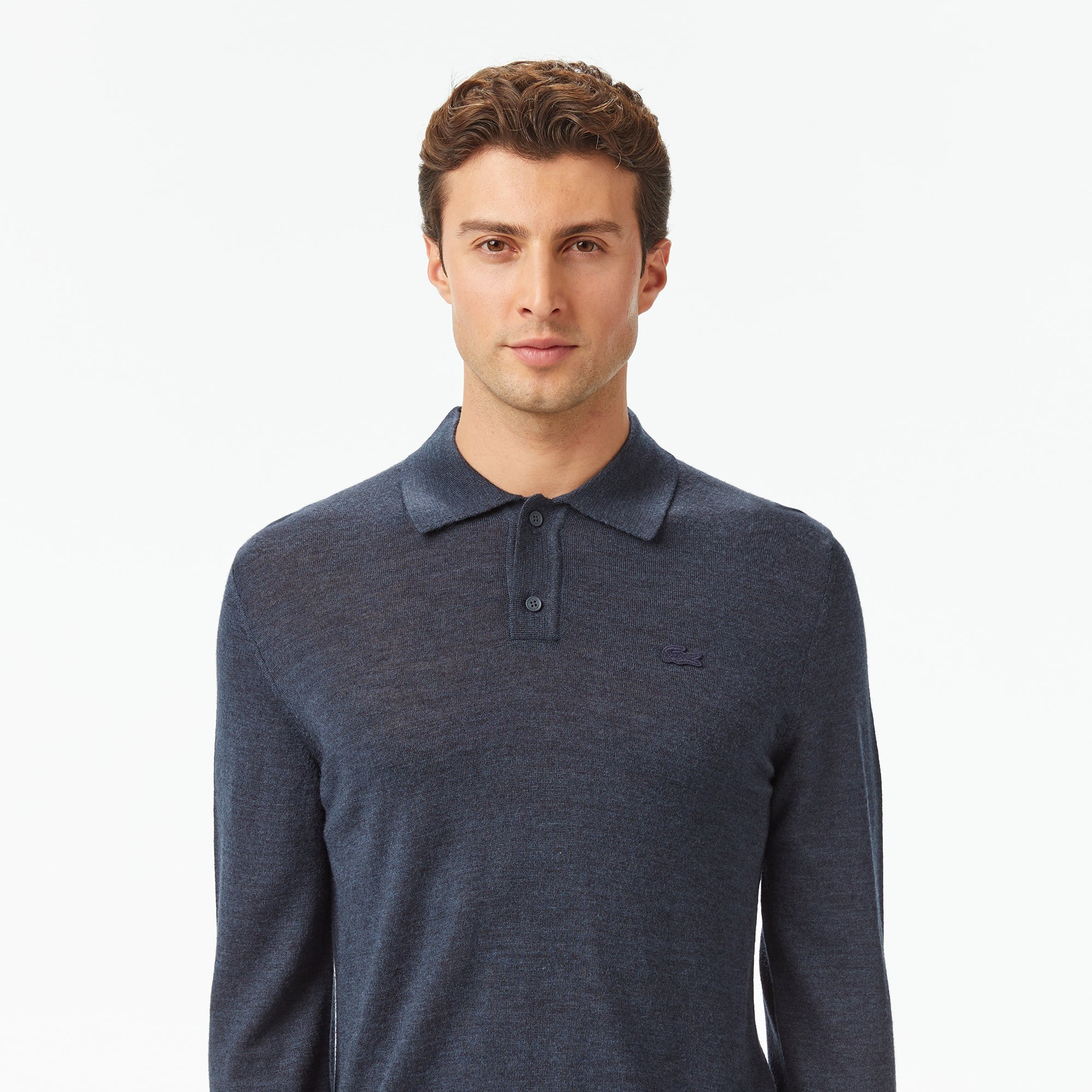 Erkek Classic Fit Polo Yaka Lacivert Kazak