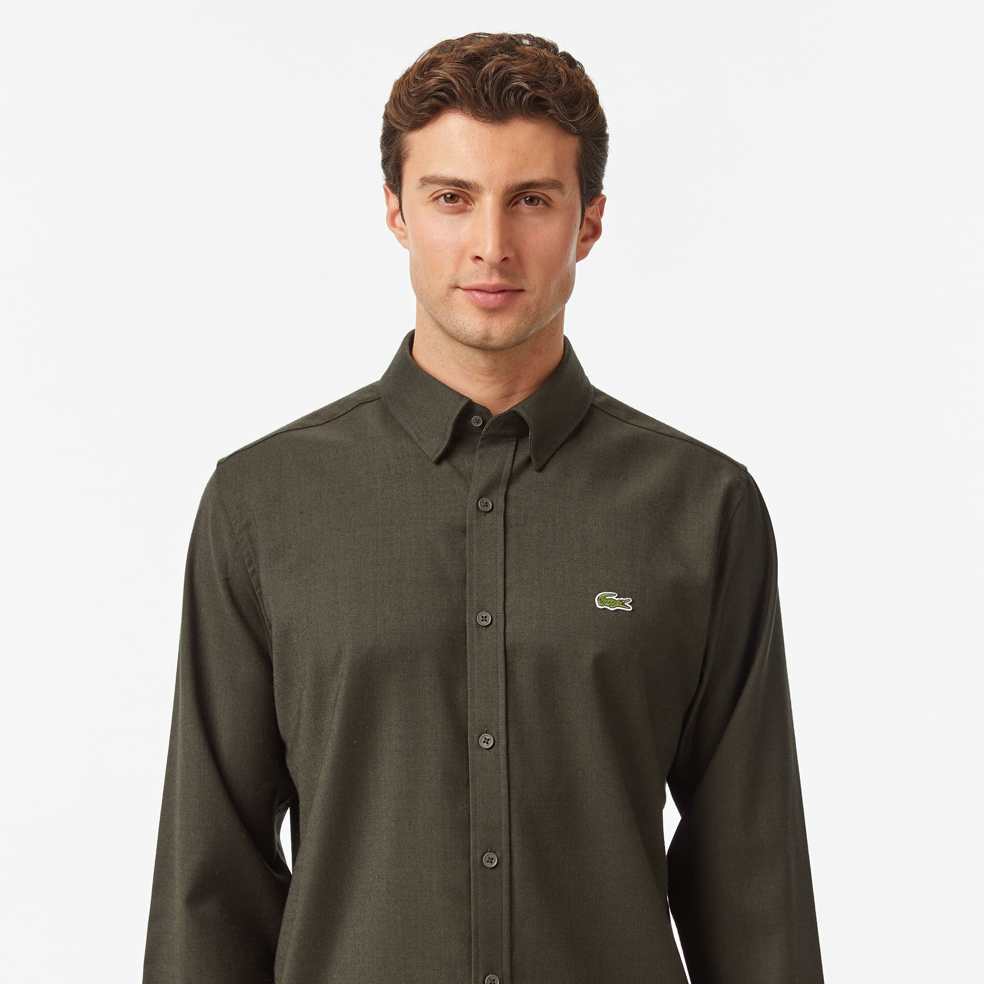 Erkek Regular Fit Koyu Yeşil Gömlek