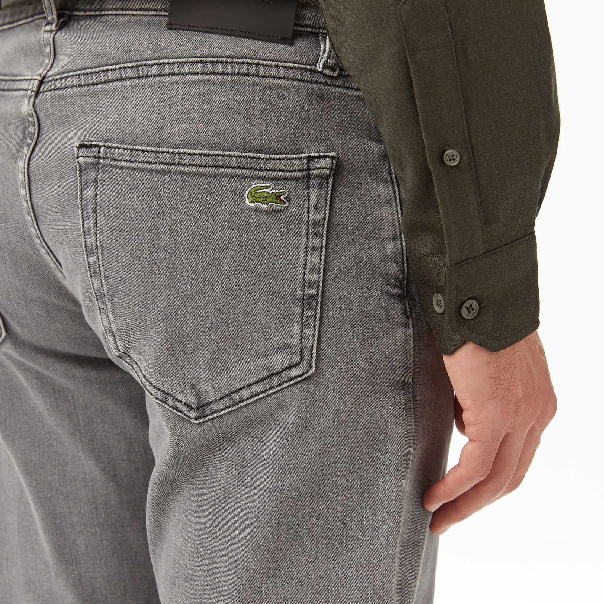 Erkek Regular Fit Gri Jean Pantolon