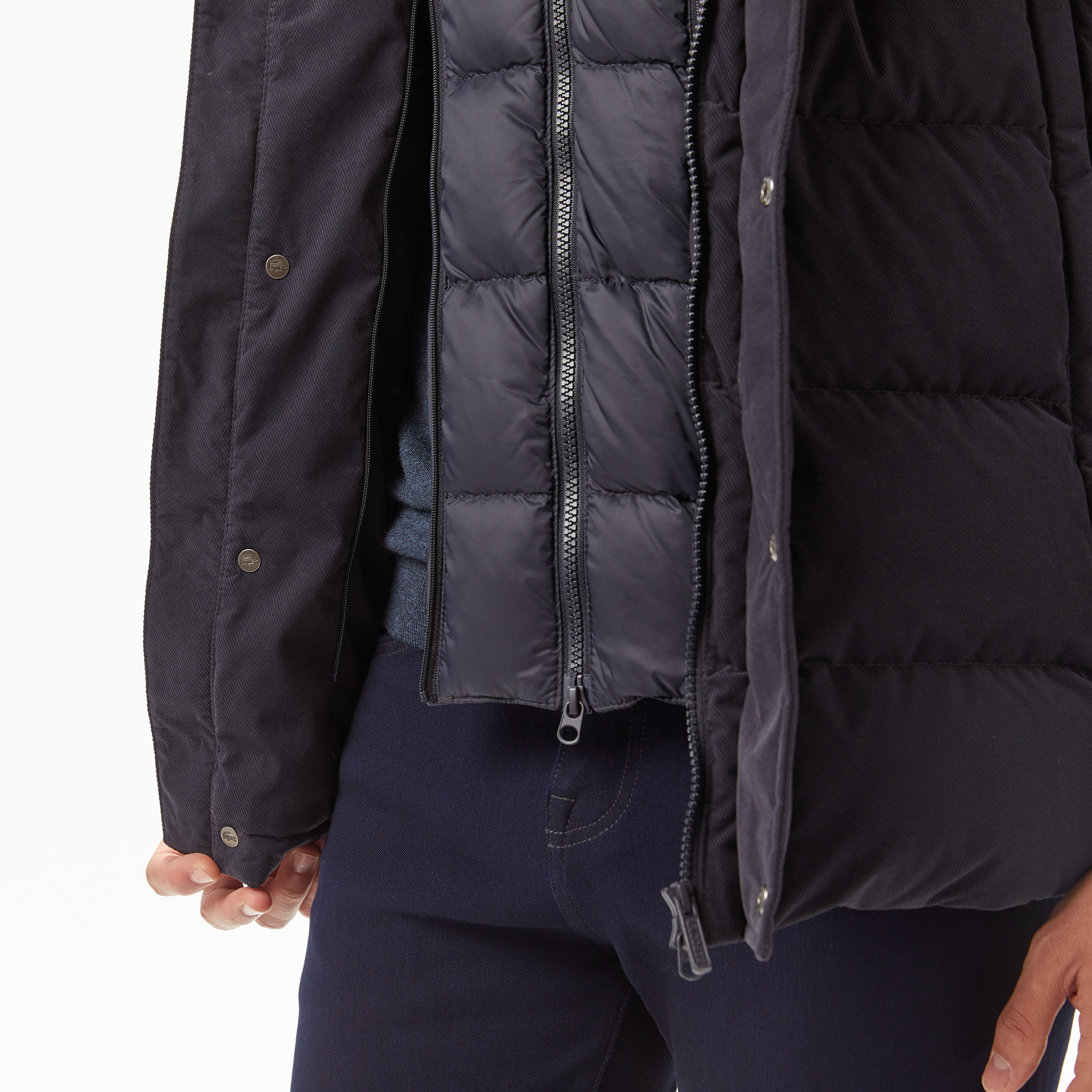 Erkek Kapüşonlu Lacivert Yelek