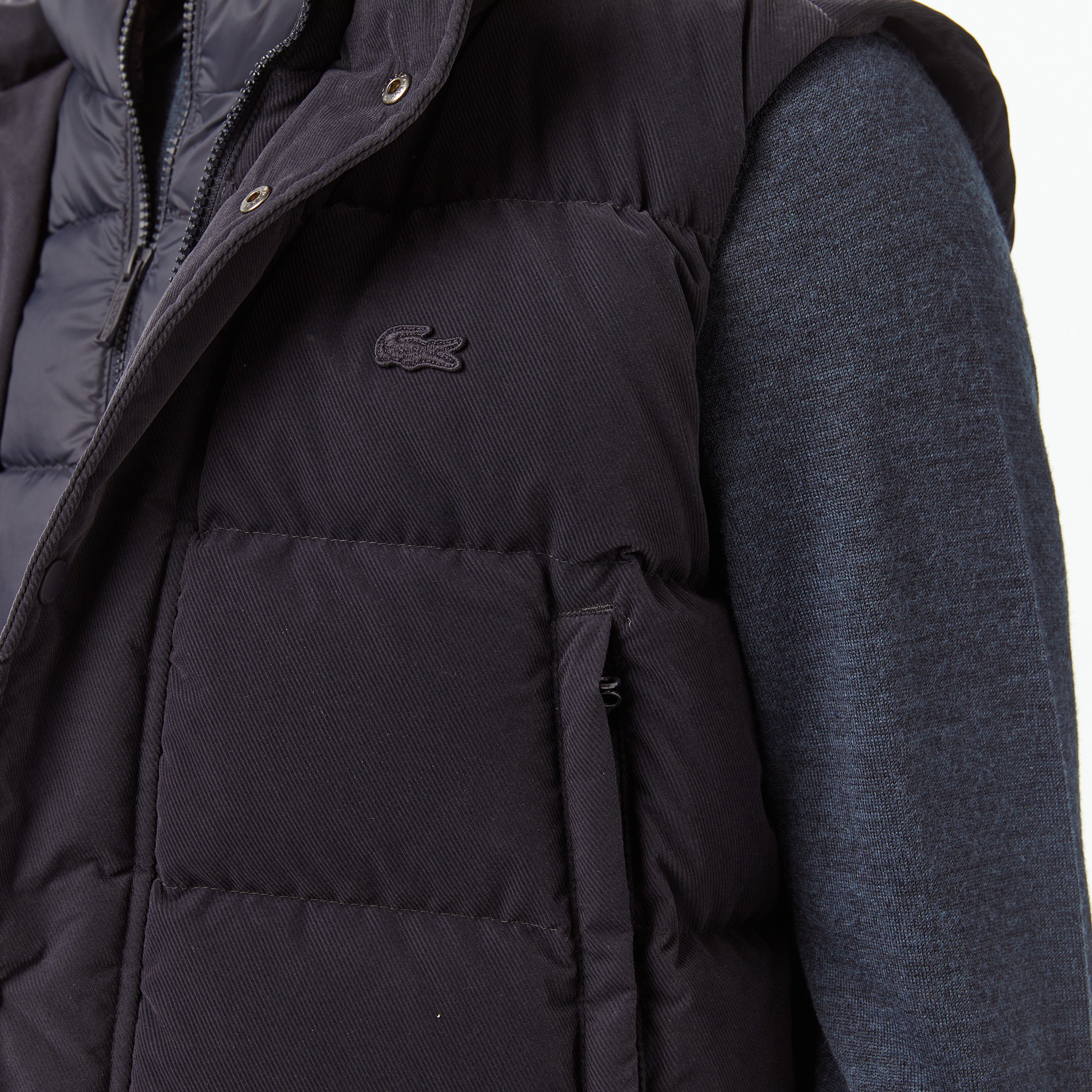 Erkek Kapüşonlu Lacivert Yelek