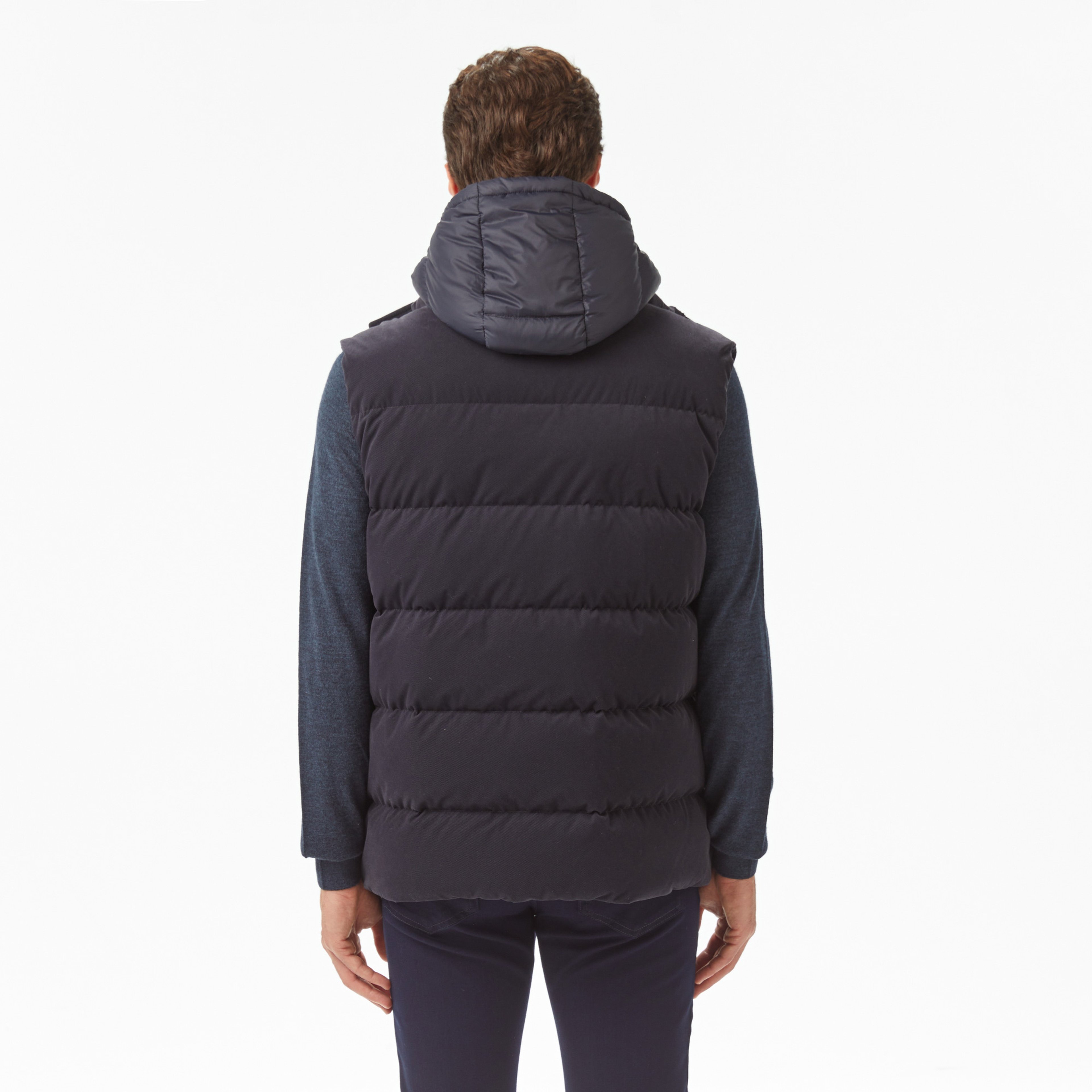 Erkek Kapüşonlu Lacivert Yelek