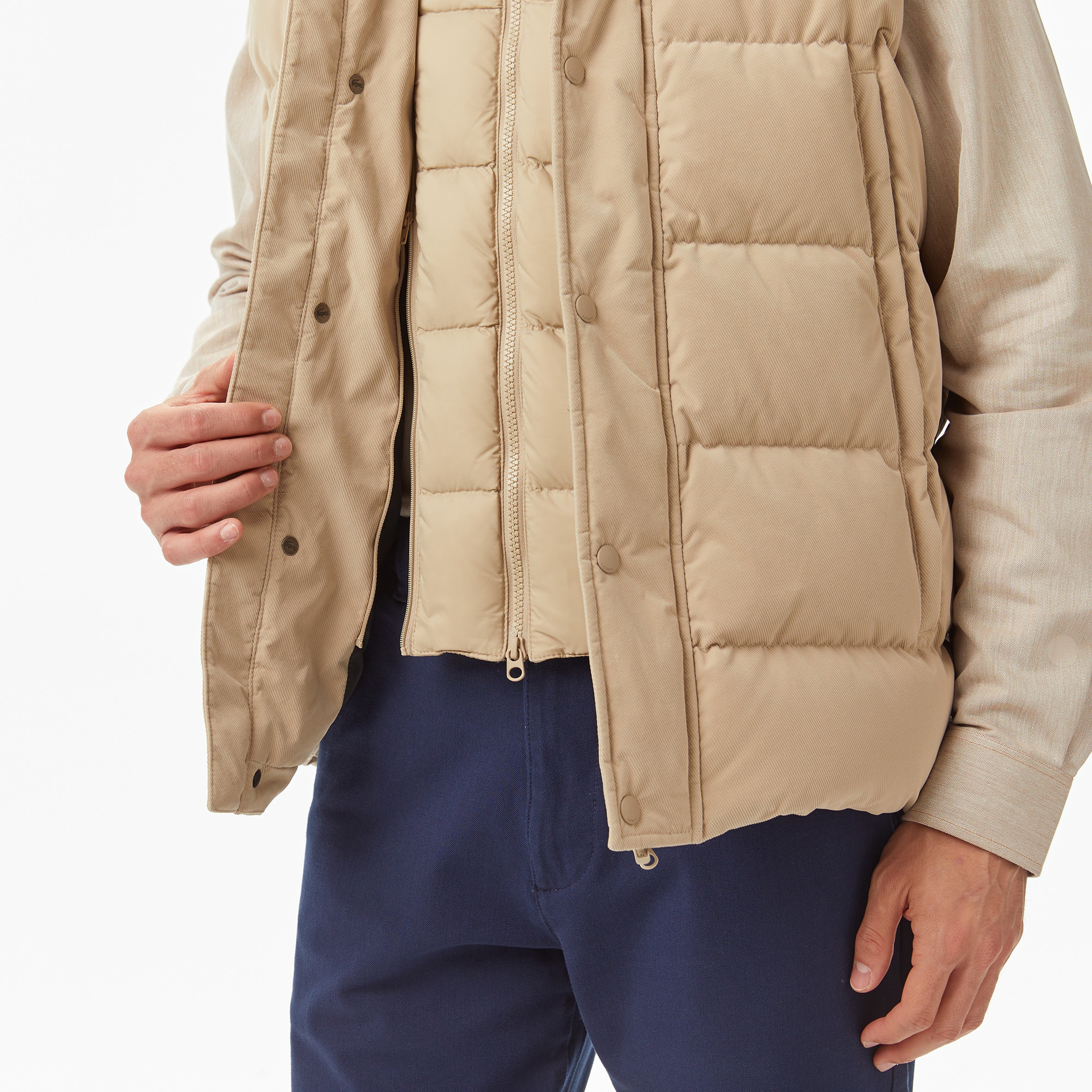 Erkek Kapüşonlu Açık Kahverengi Yelek